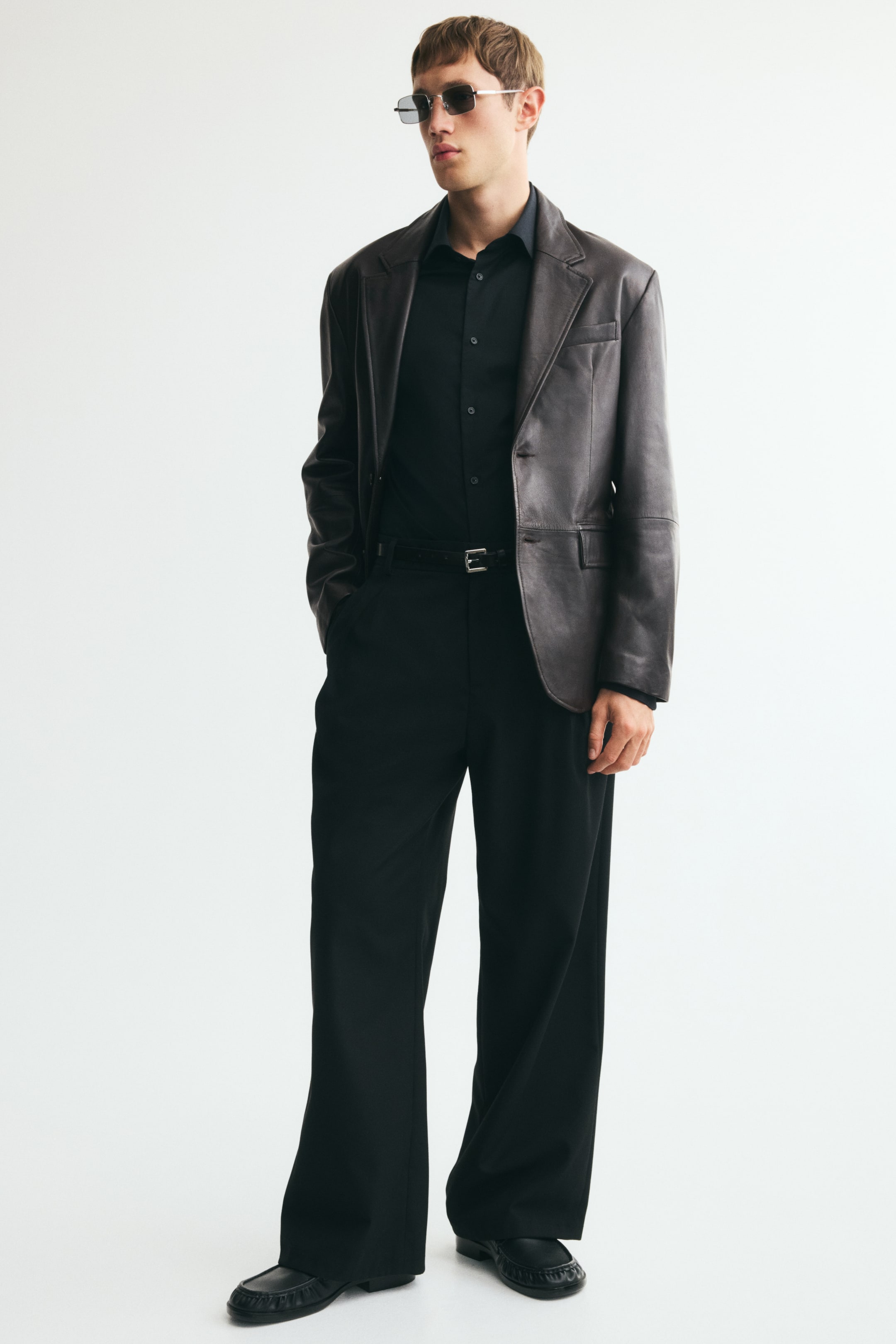 Single-Breasted Leather Jacket