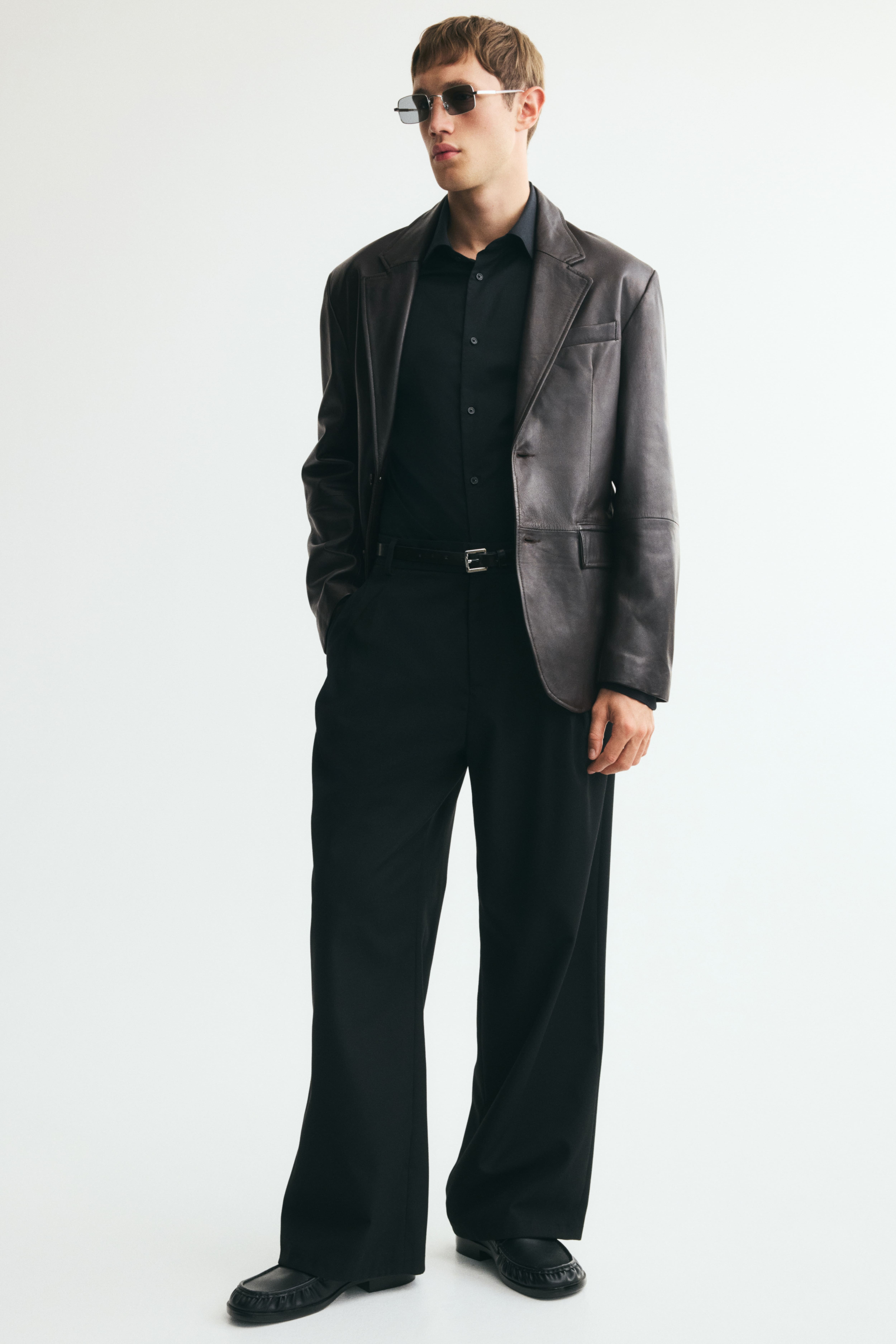Single-Breasted Leather Jacket