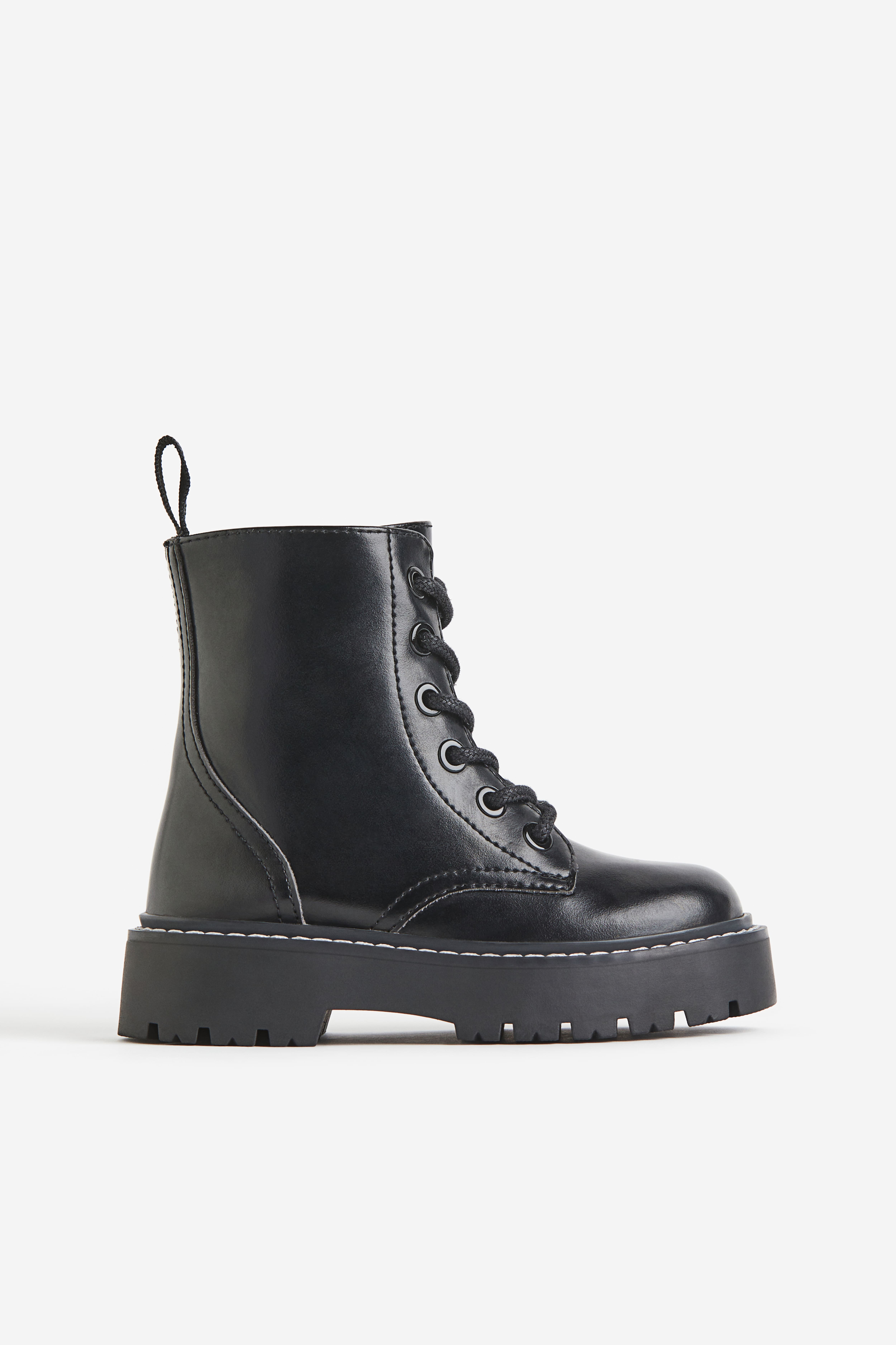 H&m black lace up boots hotsell