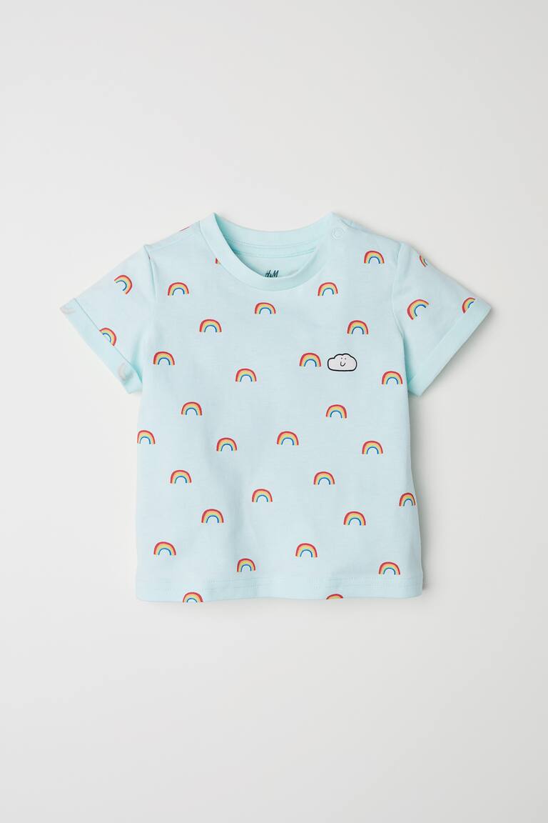 T-Shirt En Coton Pour Garçon 'Portraits' Manches Courtes - Bleu