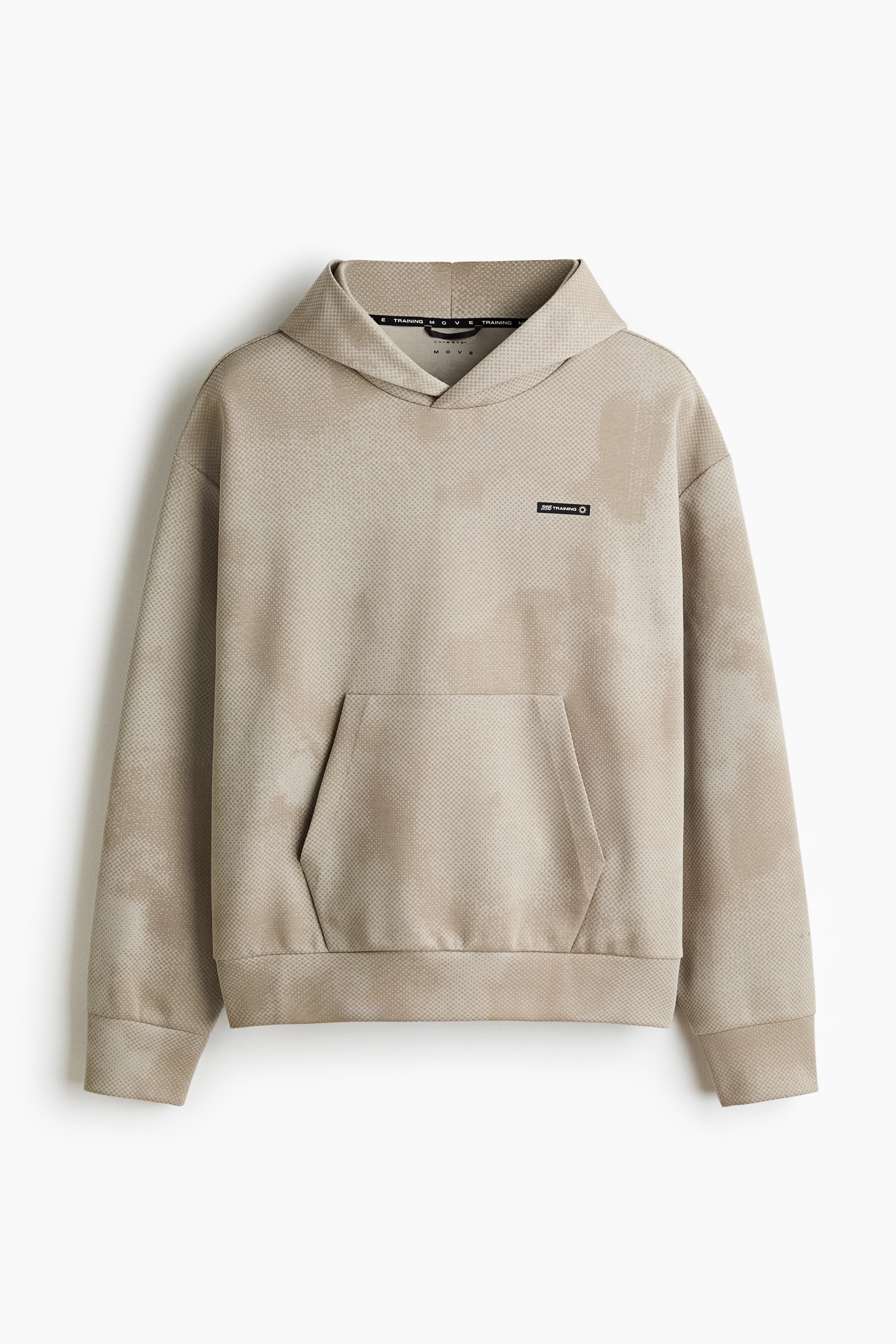 Oversized-Fit Sports Hoodie with DryMove™ - Beige/patterned/Dark pink