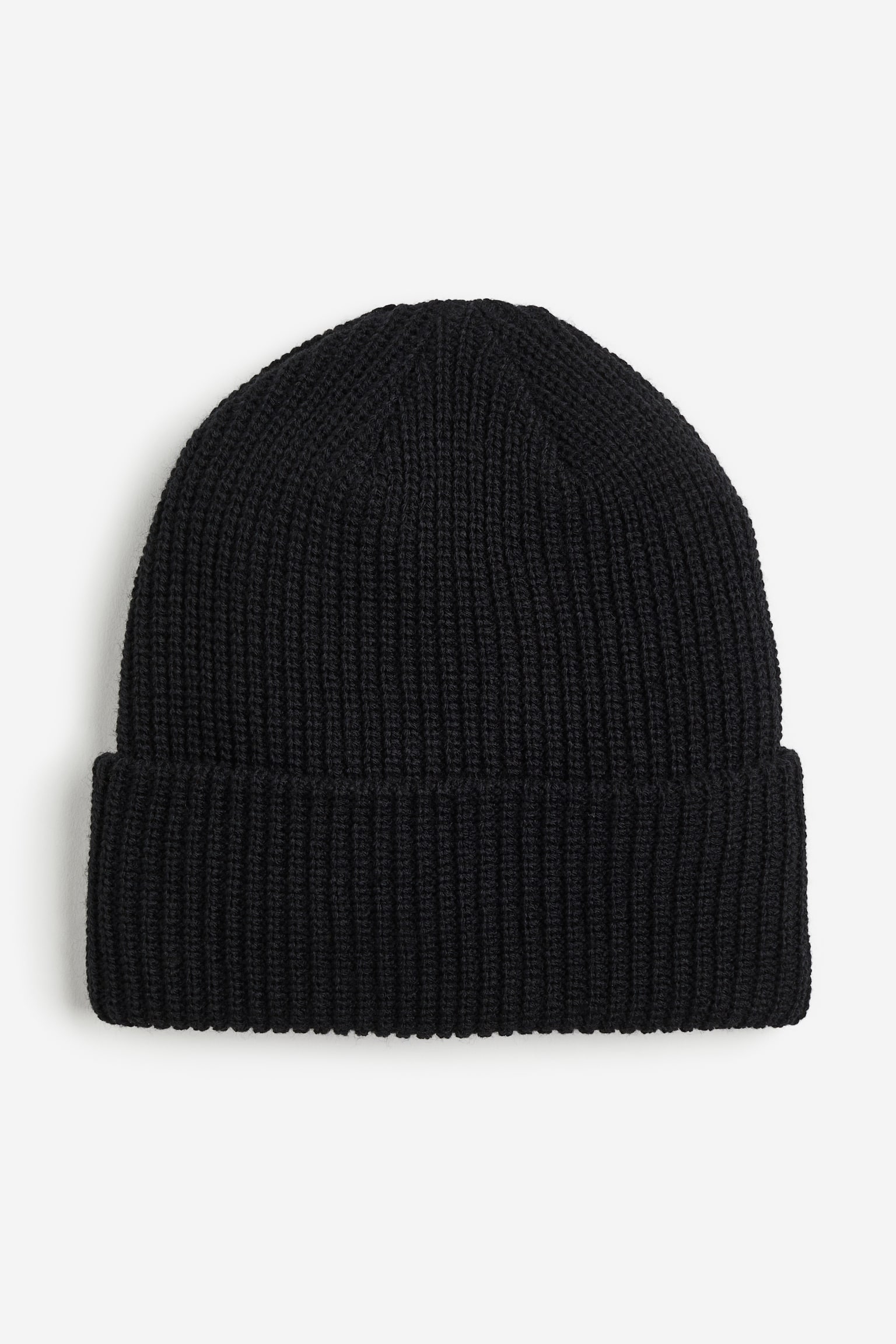 Rib Knit Beanie - Black - 1