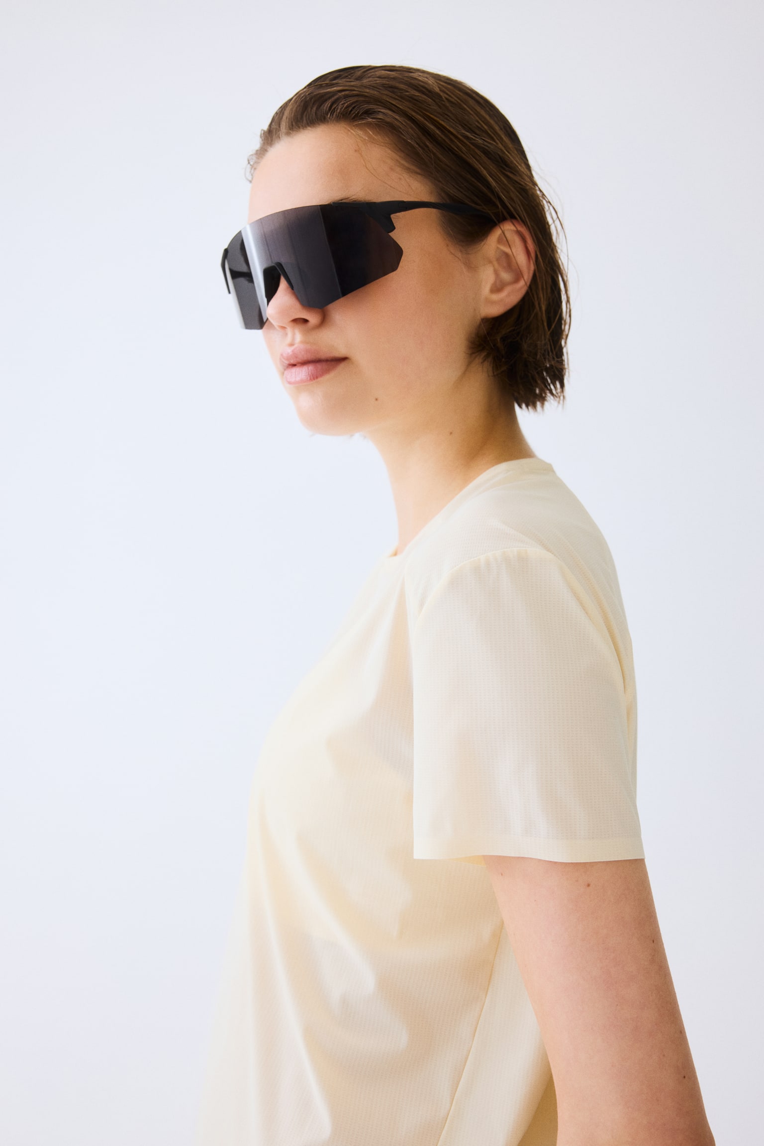 Regular Fit Running T-shirt with DryMove™ - Butter yellow/Light grey/Black - 5