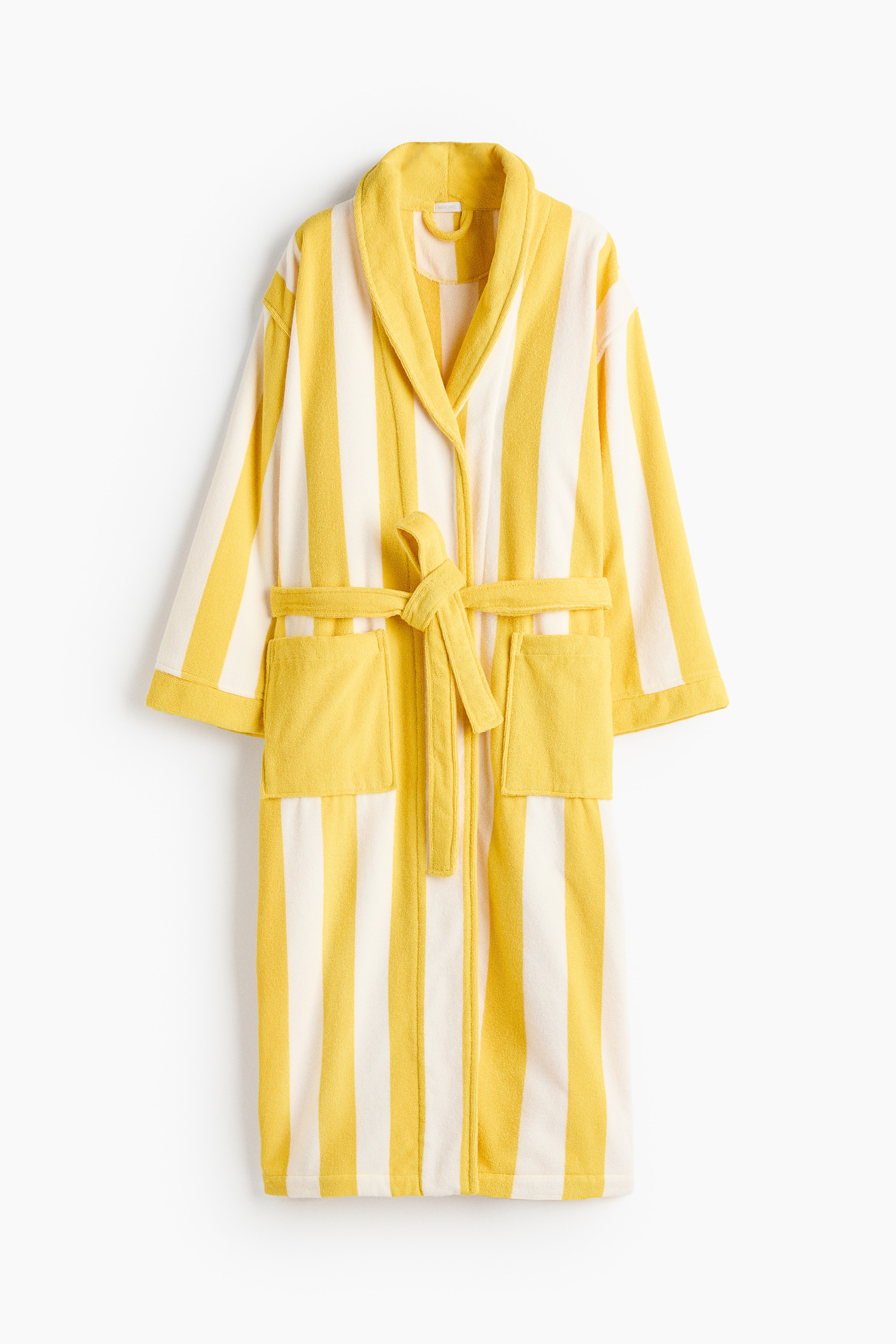 Bata de baño en terry de algodón - Amarillo/Rayado/Verde oscuro/Rayado/Blanco/Franjas azules/Blanco/Rayas cafés oscuras/Beige/Franjas