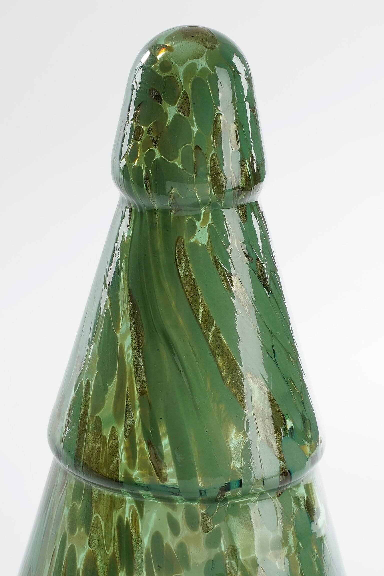 Juletræ Til Dekoration I Glas - Grøn/Hvid - 2