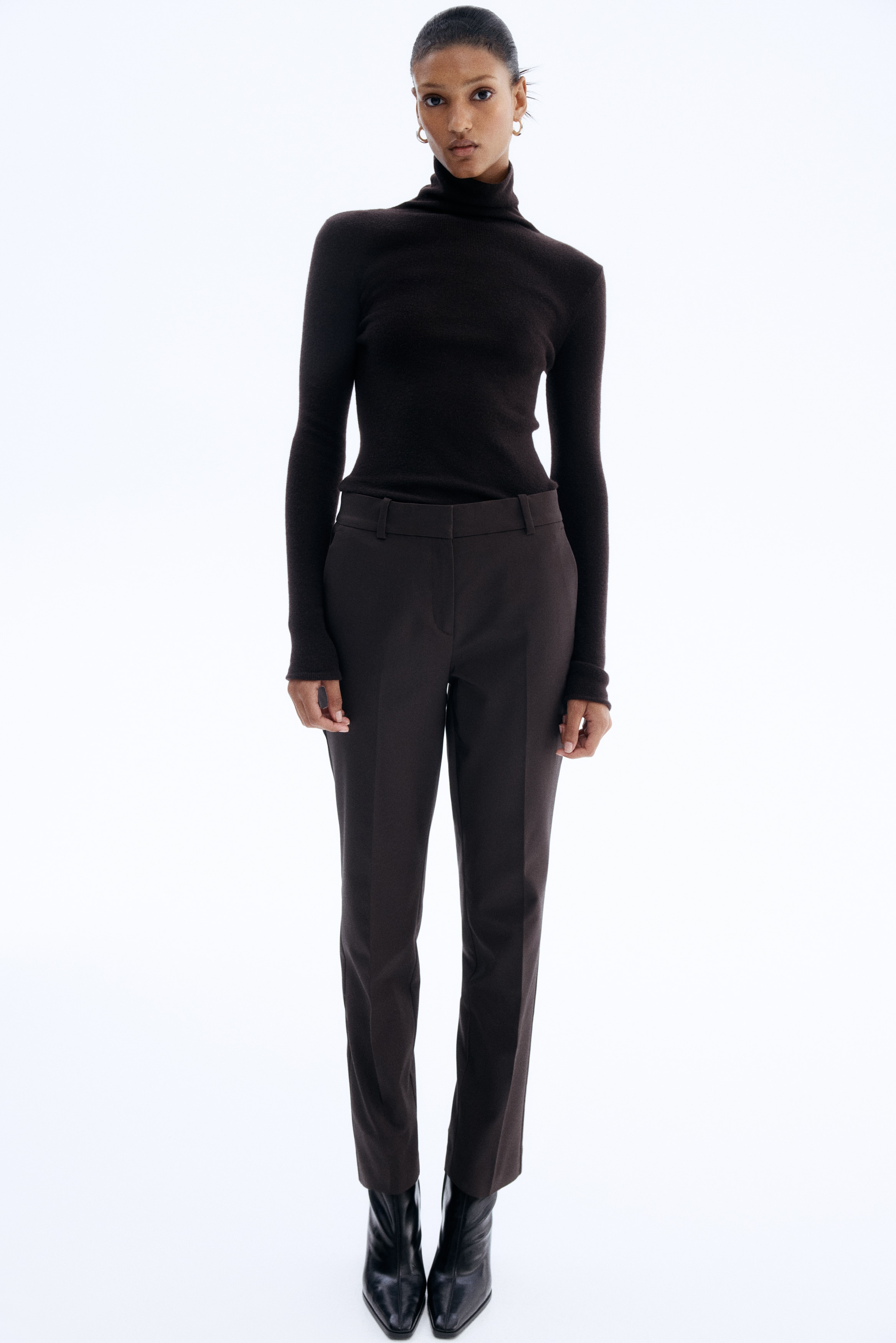 H & M - シガレットパンツ - ブラウン