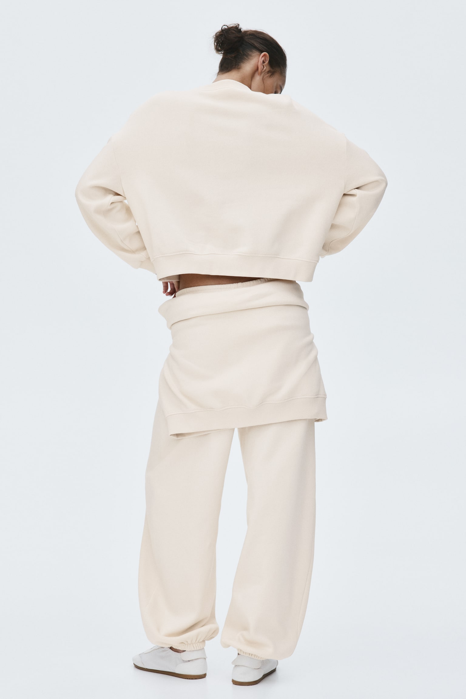 2-piece sweatshirt set - Light beige/Dark green/Black - 1