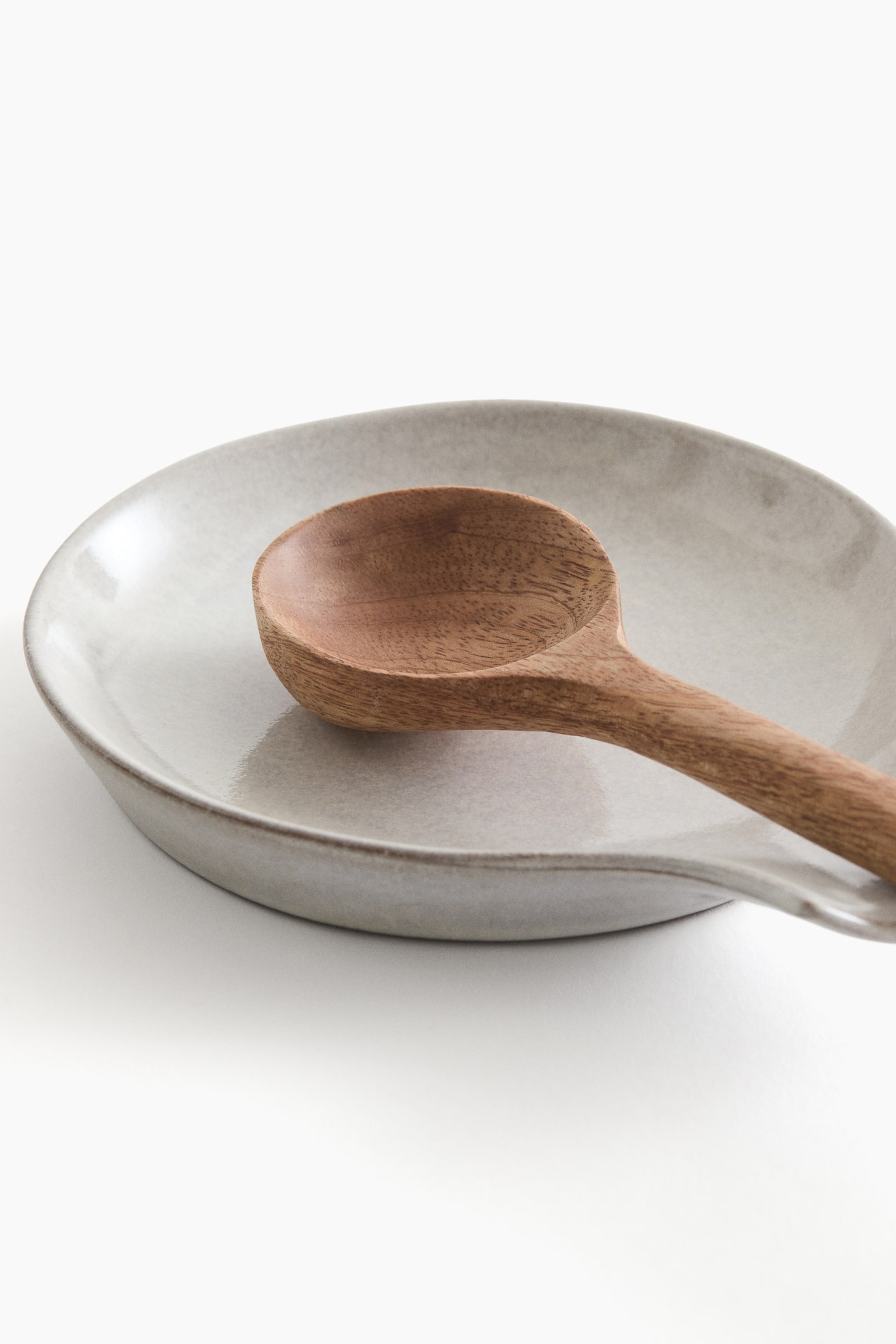 Reactive-glaze spoon rest - White - 5
