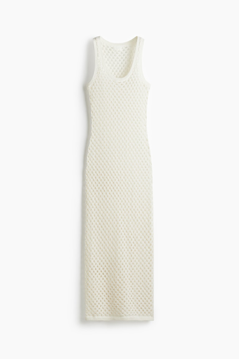 h&m crochet dress Crochet-Look Round neckline with a deep Granny square crochet dress H&M
