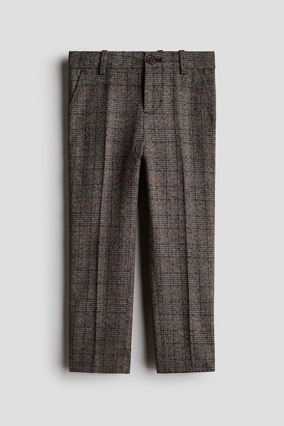 Детские брюки H&M Slim Fit Suit, цвет: Чёрный / Клетчатый