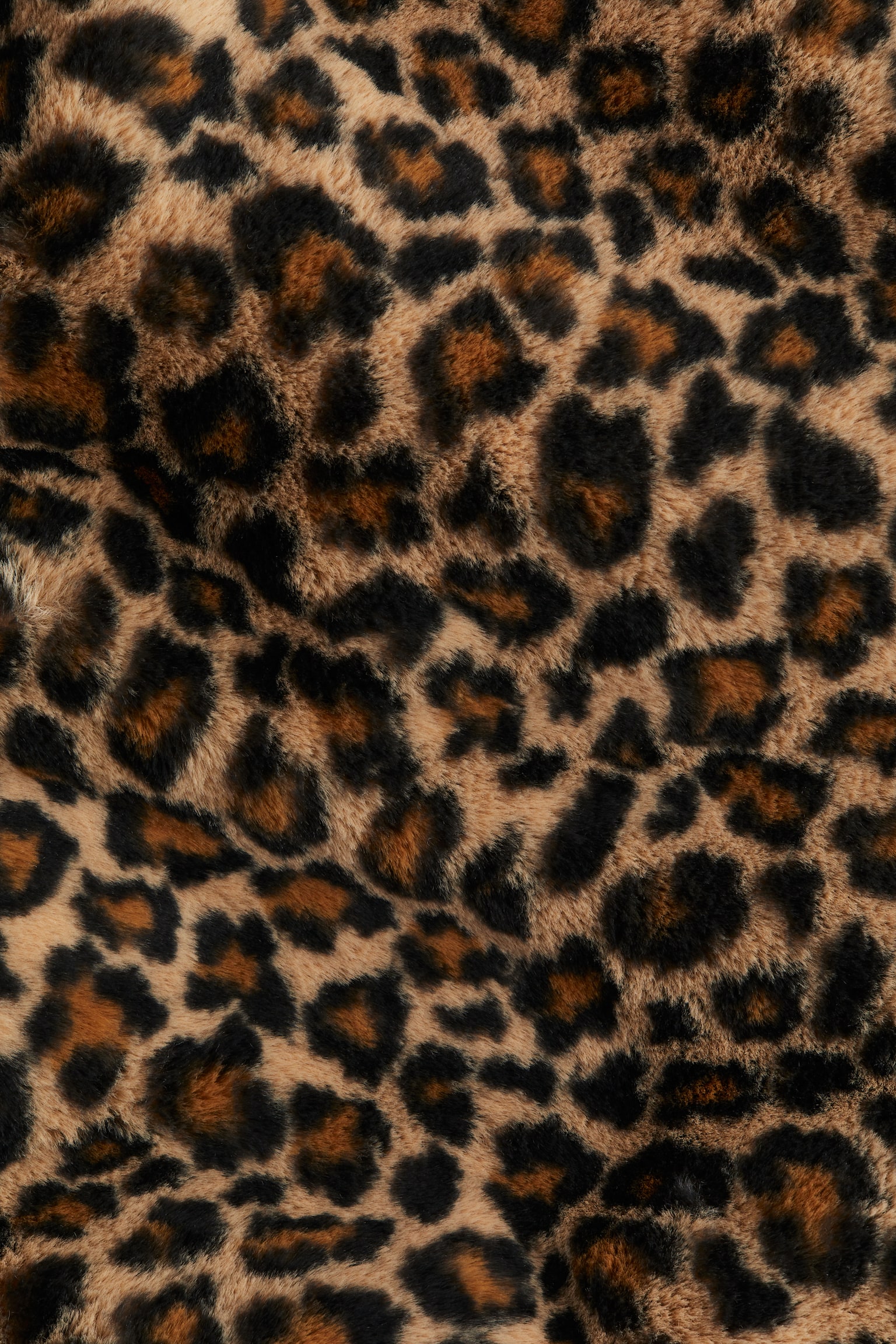 Fluffy jacket - Beige/Leopard-print/Black - 4