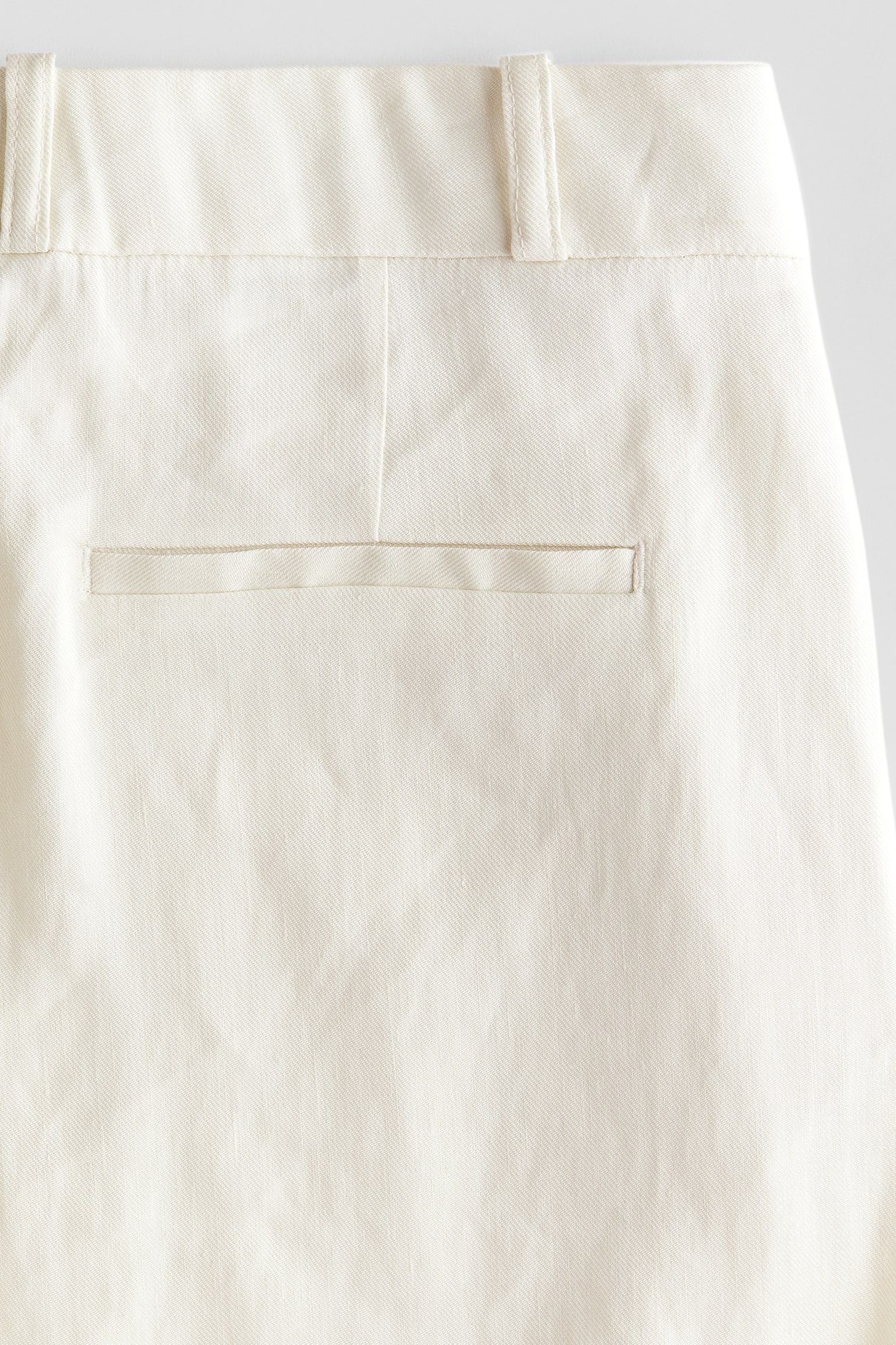 Wide linen-blend tailored trousers - Cream/Dark brown/Black - 8