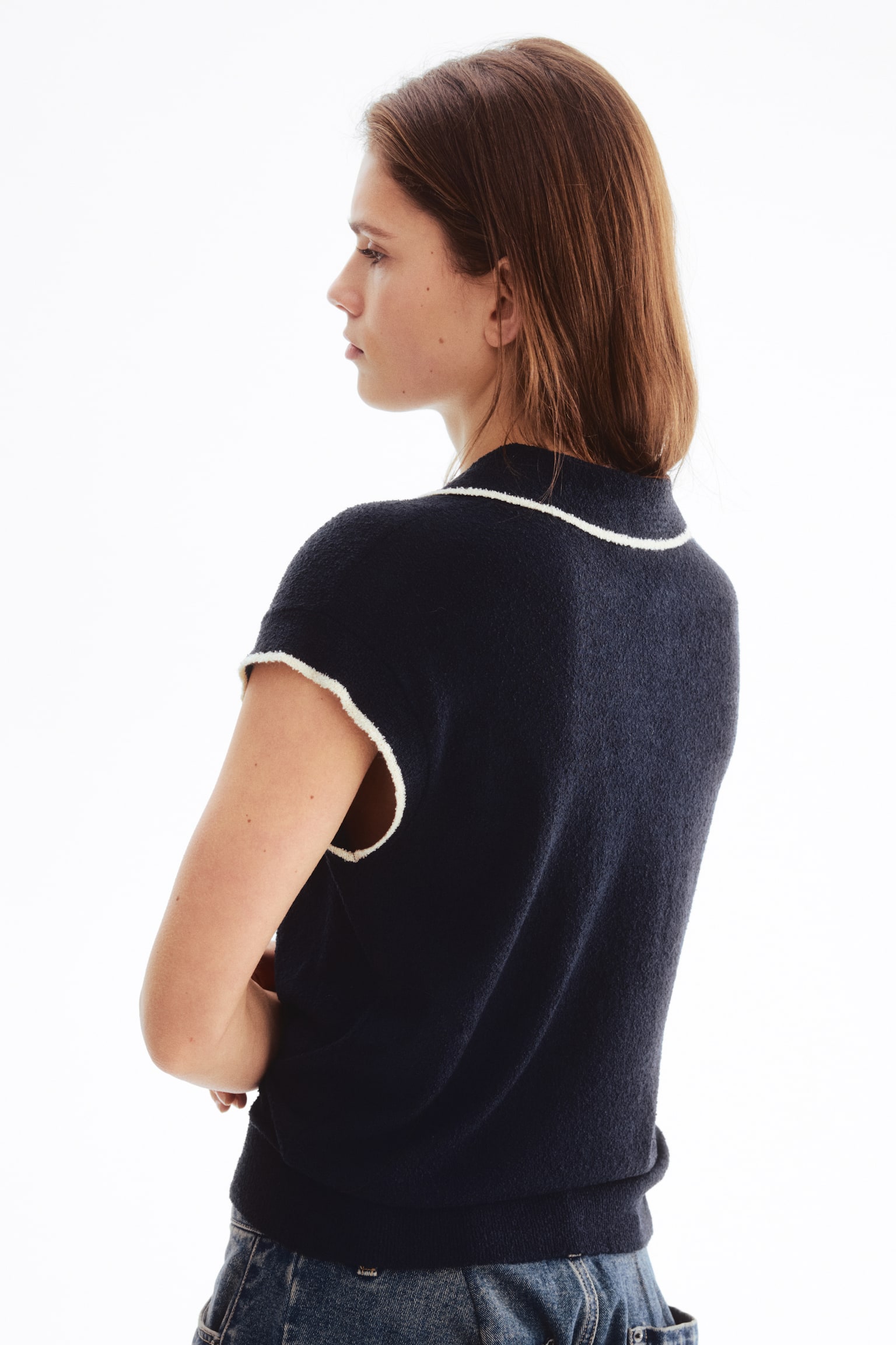 Polo de punto - Azul marino/Beige claro/Rojo - 6