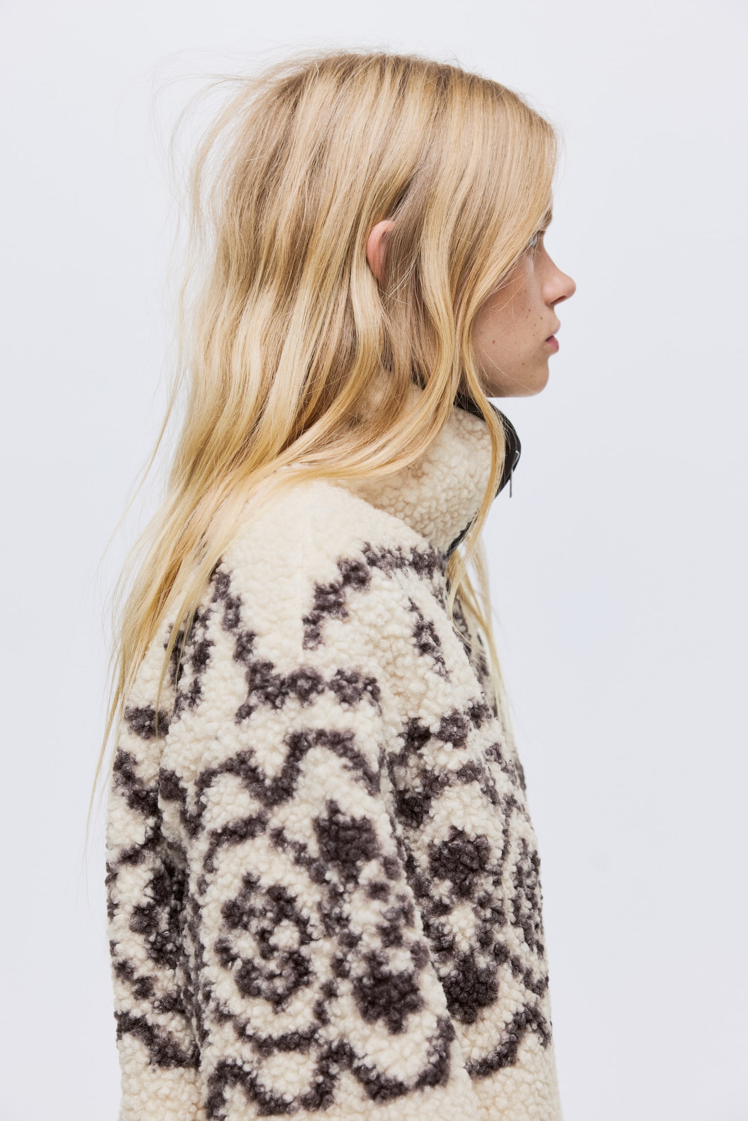 Teddy jacket - Light beige/Patterned - 3