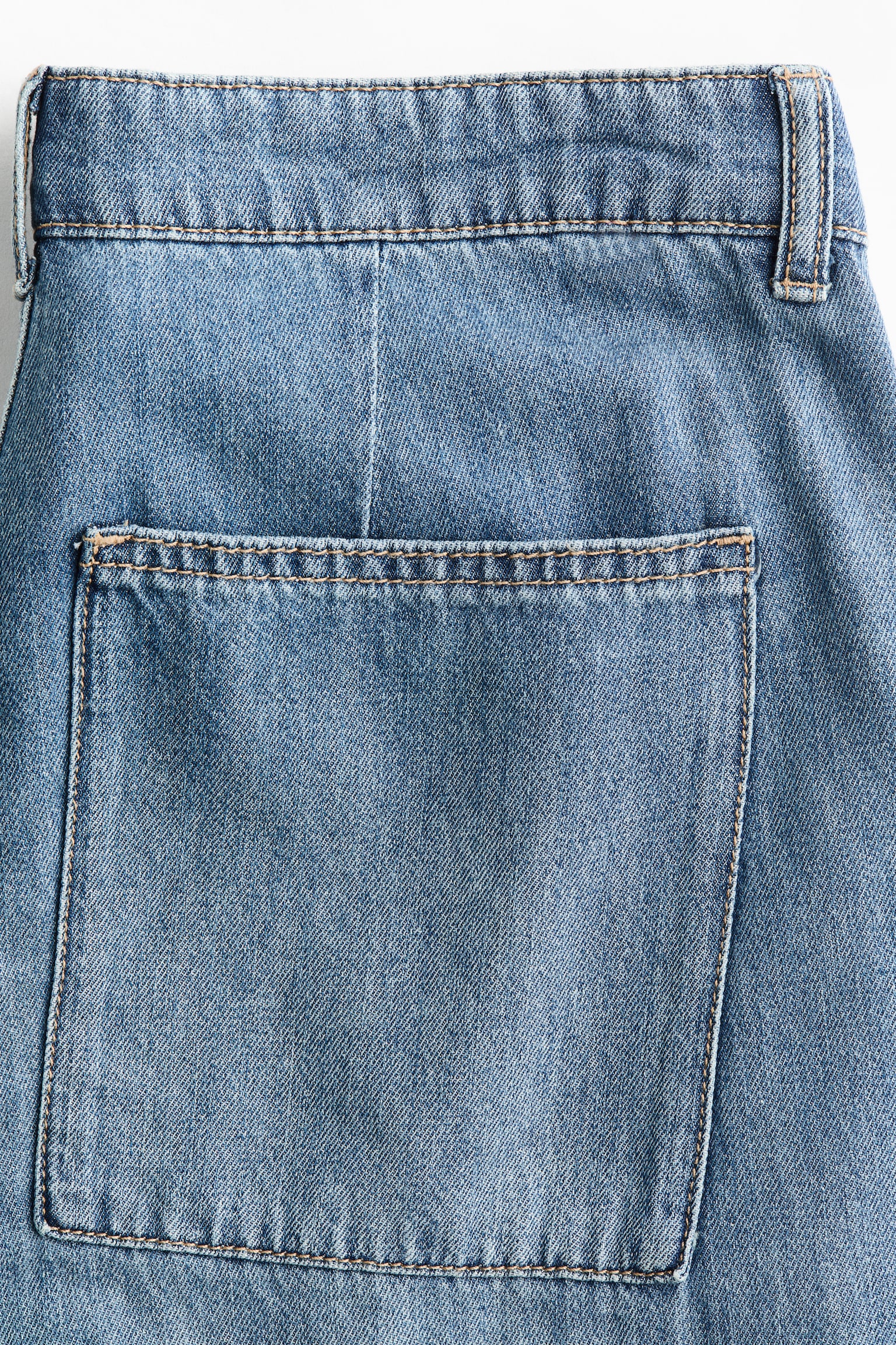 Женские джинсы H&M Wide-Leg Regular-Waist Cargo, цвет: Джинсовый синий — фото 6