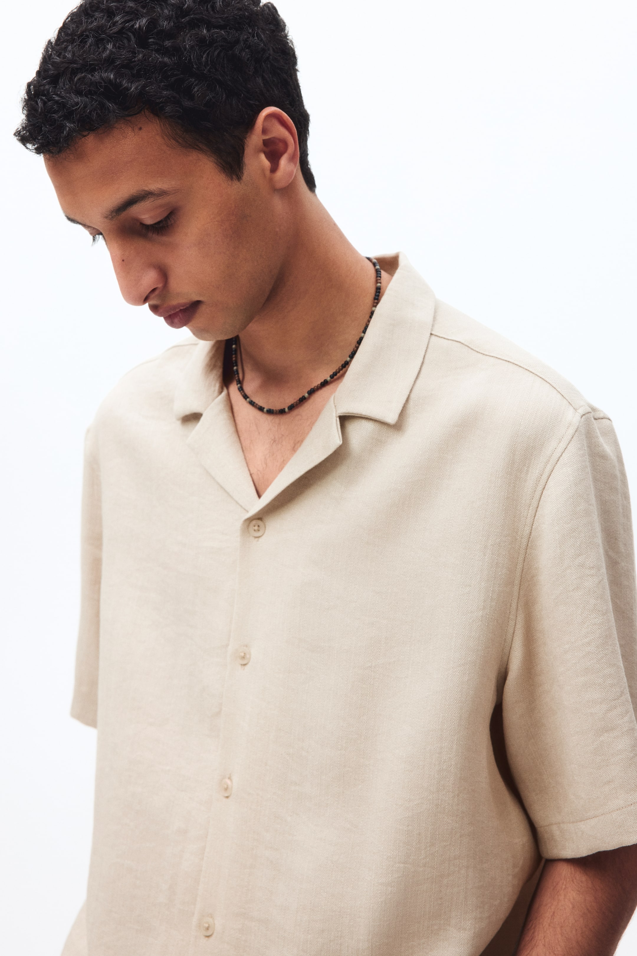 Chemise décontractée avec col cubain