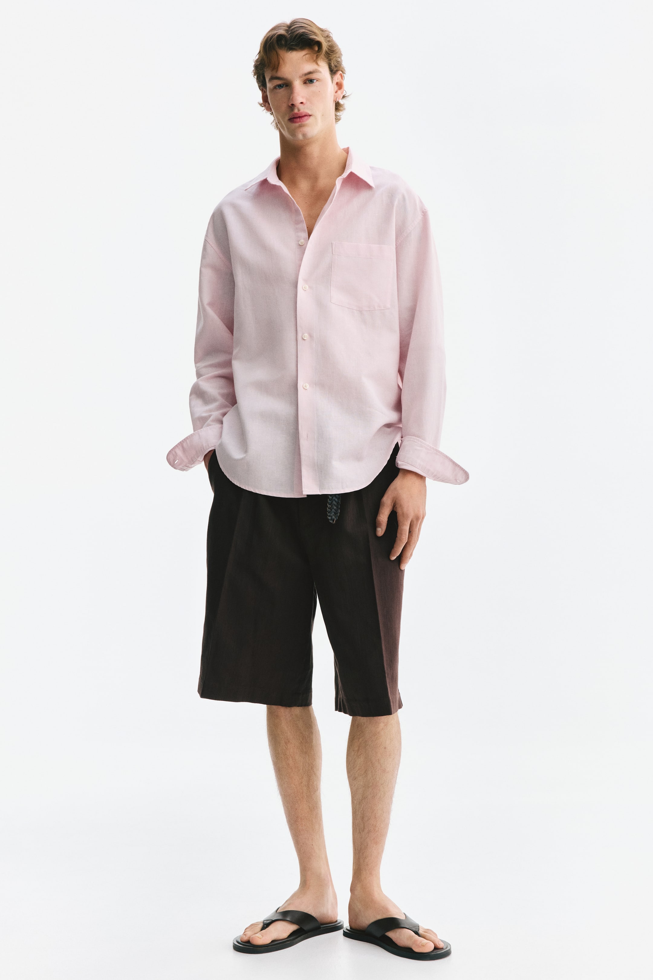 Relaxed-Fit Linen-Blend Shirt