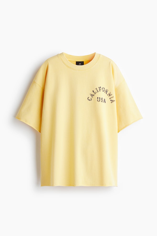 Oversized Fit Boxy-style t-shirt - Yellow/California/Grey/Bushwick NY - 1