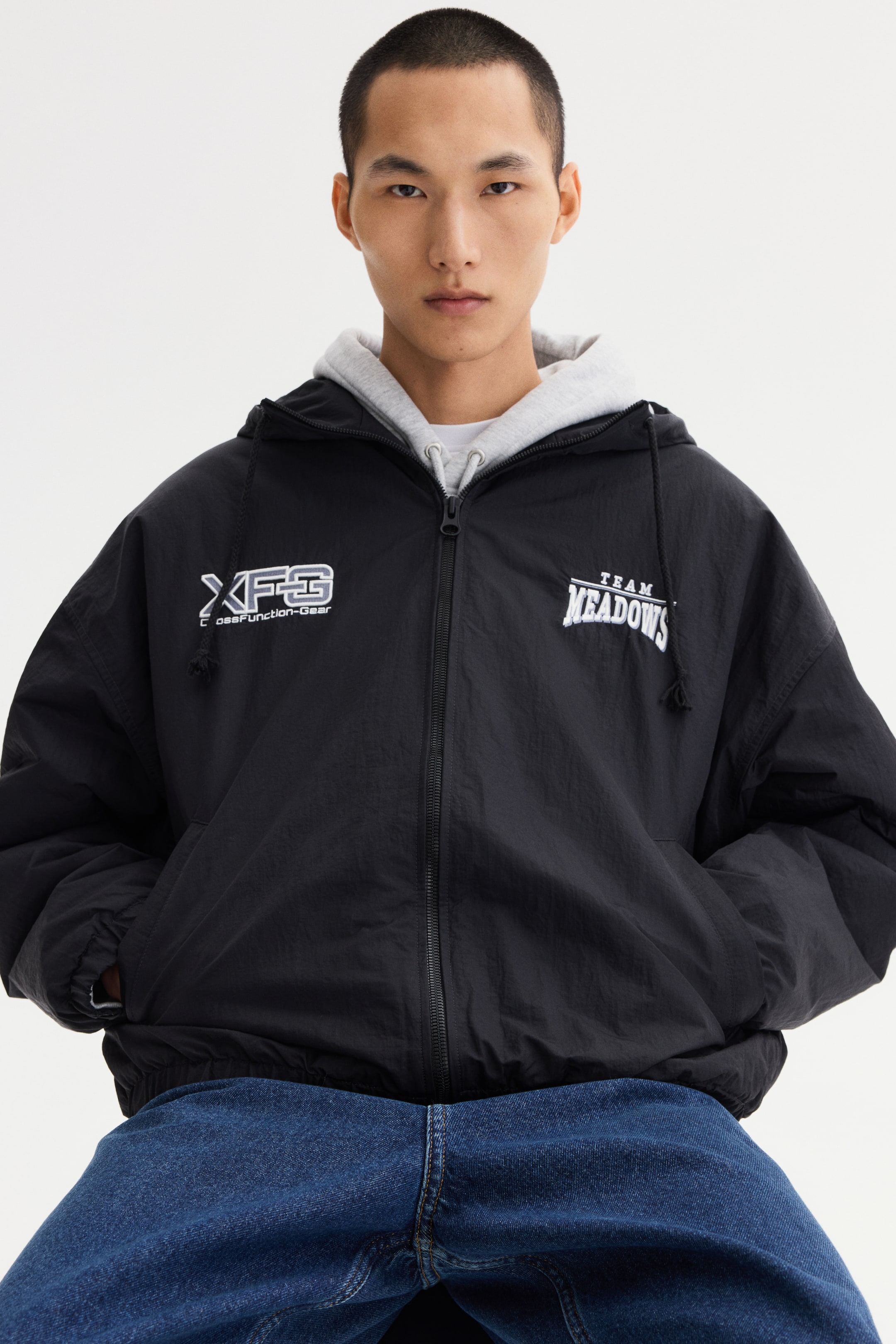 Veste coupe-vent matelassée en nylon