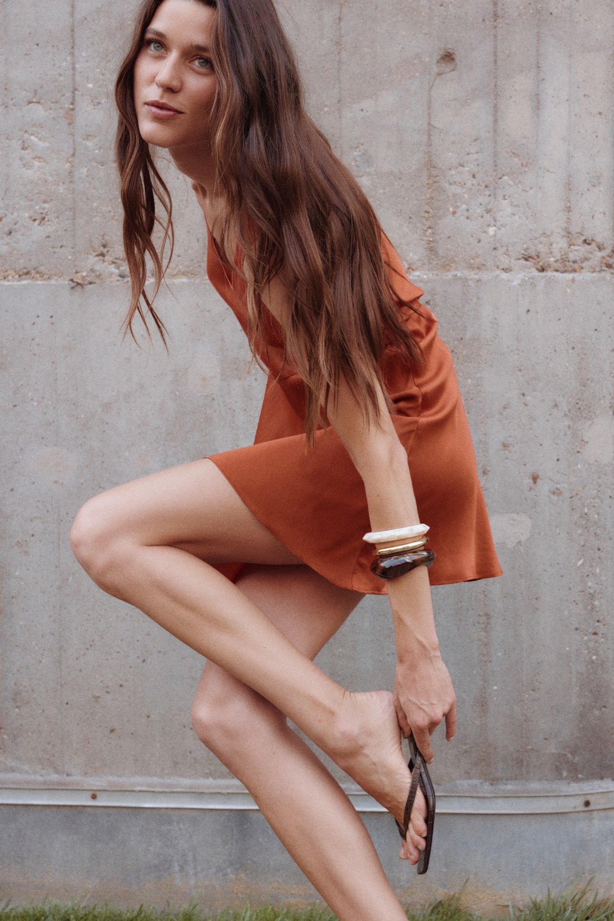h&m orange satin dress Buy H&M Women Orange Voluminous Satin Dress - Dresses for Women 19399682