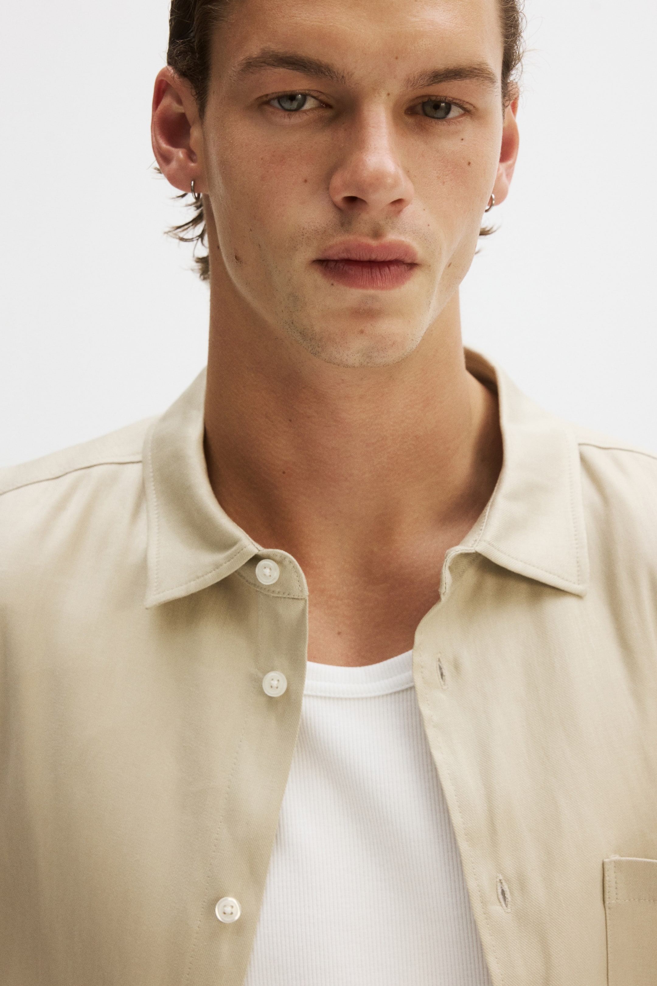 Easy-Care Regular-Fit Linen-Blend Shirt