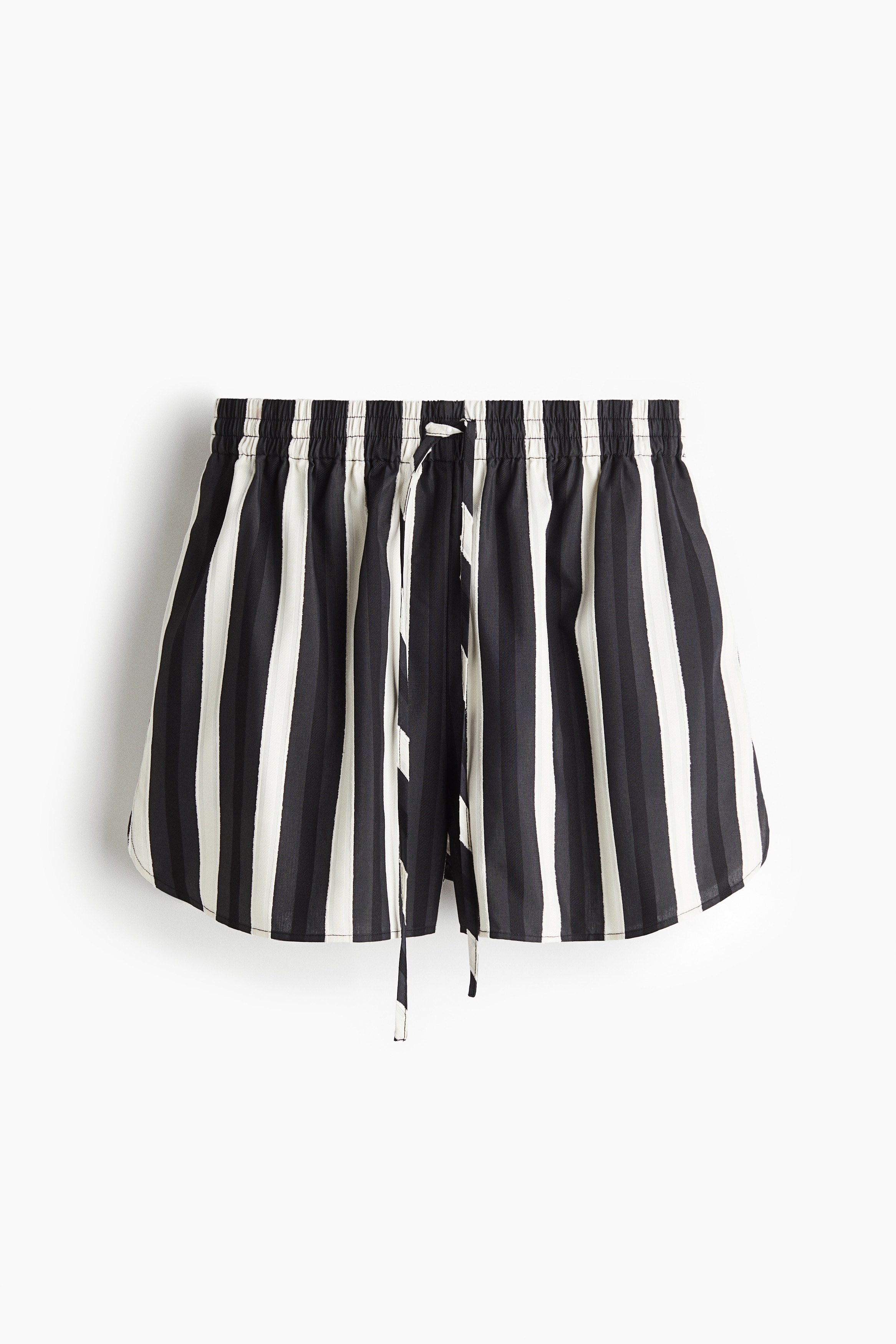 Dobby-weave shorts - Black/Striped