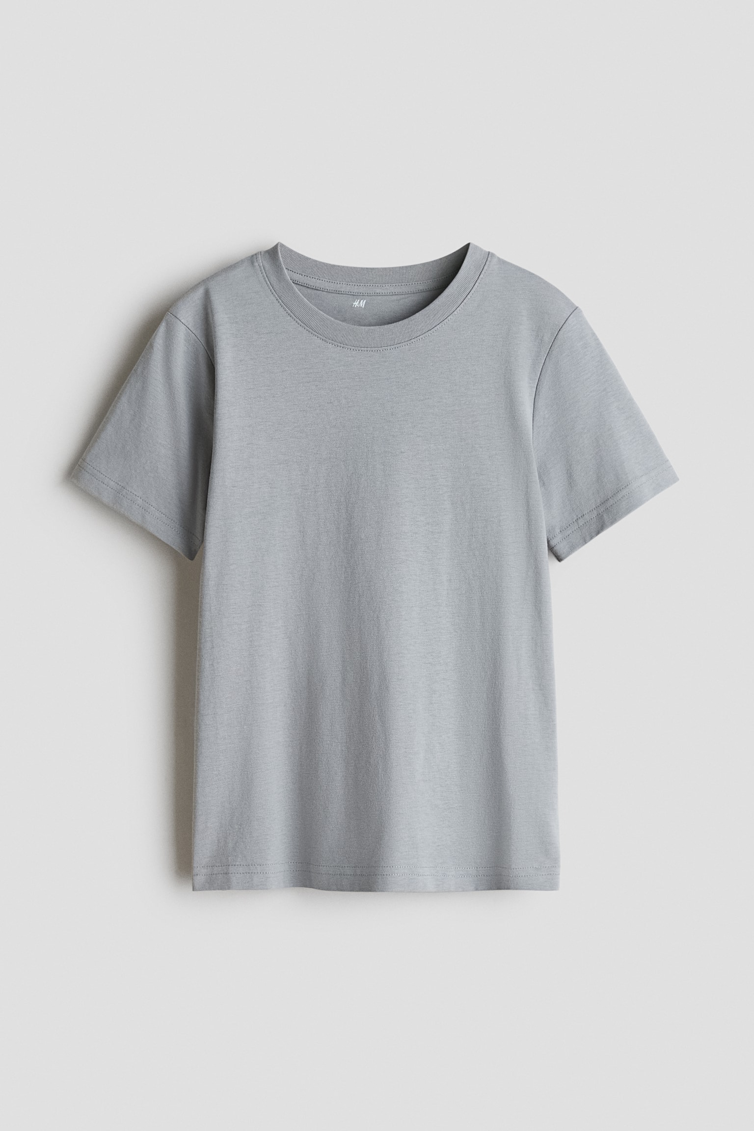 Cotton T-shirt - Grey marl/White/Sage green