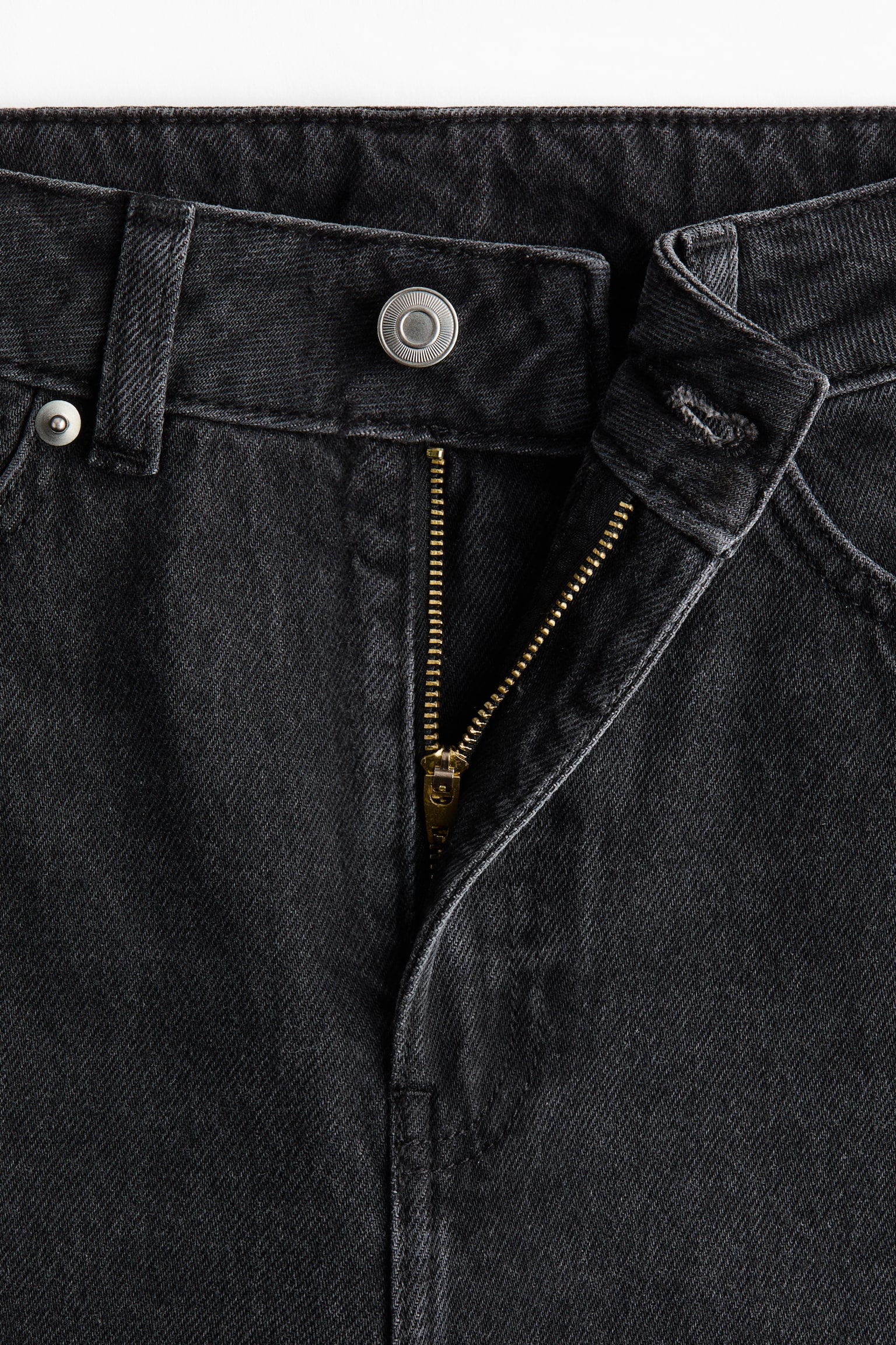 Barrel Leg High Waist Jeans - Ausgewaschenes Schwarz/Denimblau/Hellgraumeliert - 5