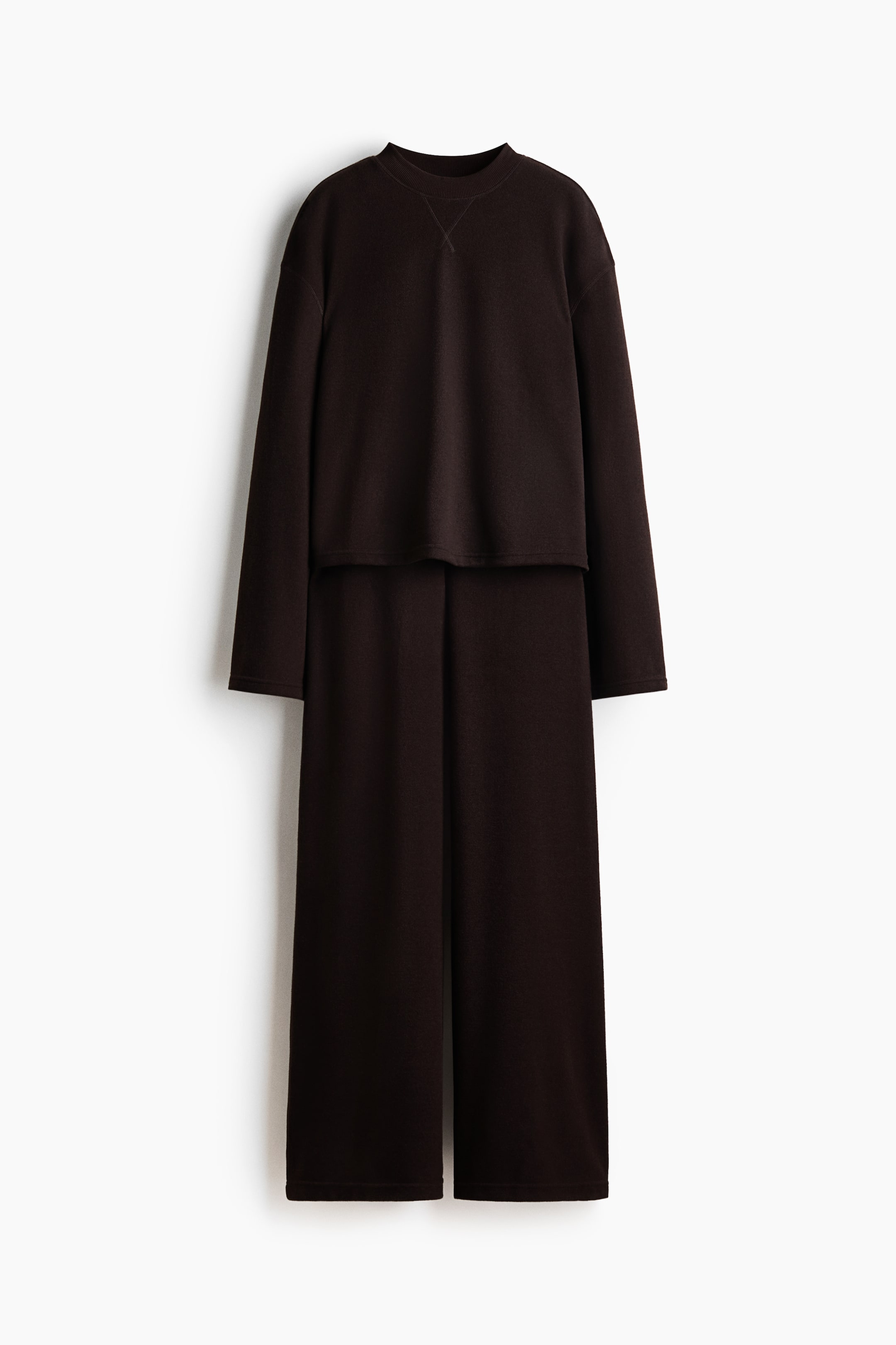 查看大圖: 上衣配長褲2件組平紋套裝 - 深咖啡色 - Ladies | H&M HK 6
