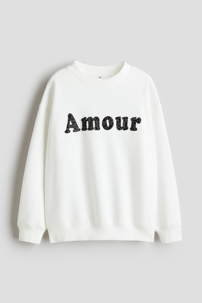 Sweatshirt with Motif - White/Amour/Black/Palermo/Light gray/Halloween Academy/Blue/Colorado/White/Champs Élysées - 1