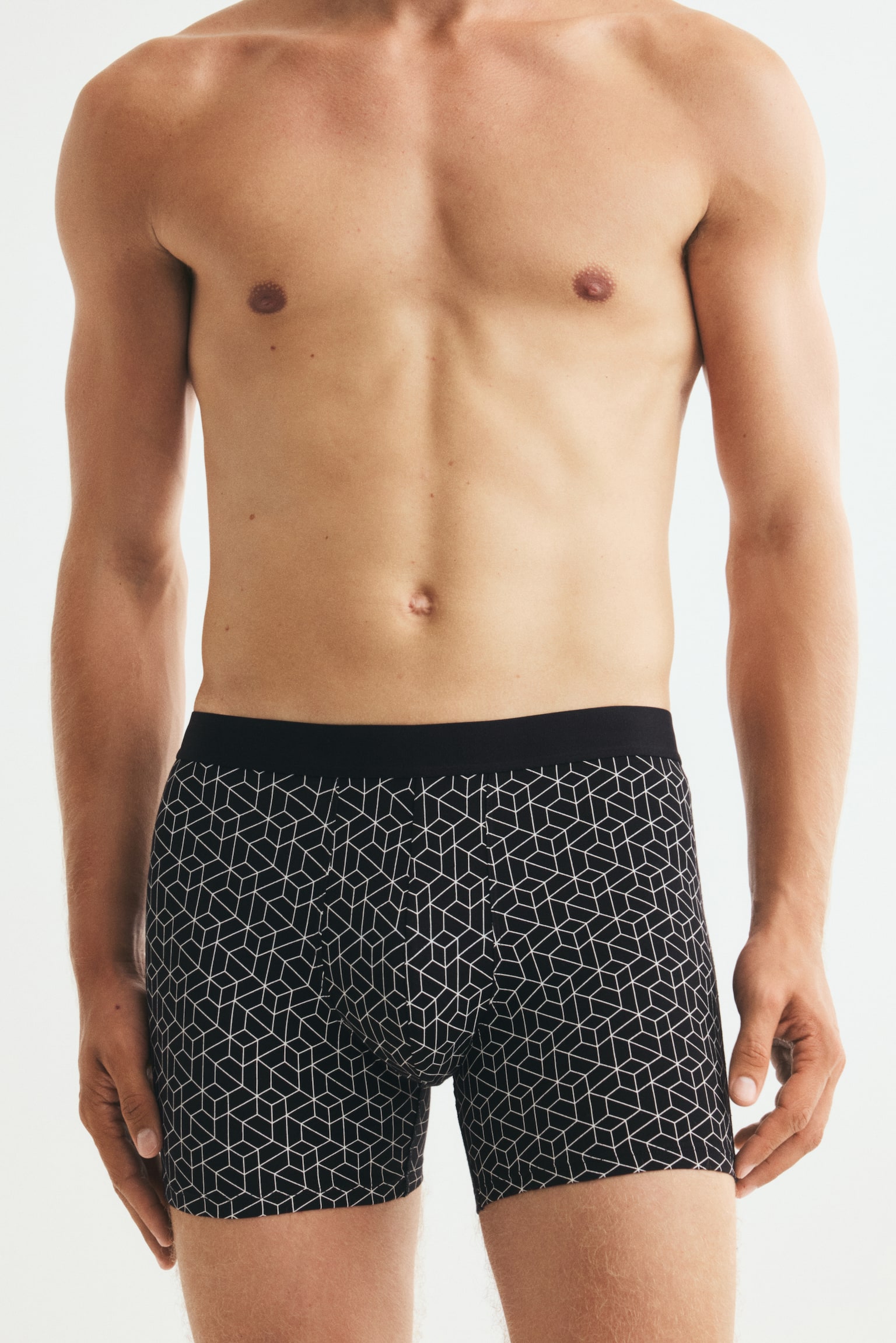 3-pack mid trunks with Lycra® - Dusty blue/Green/Black - 1