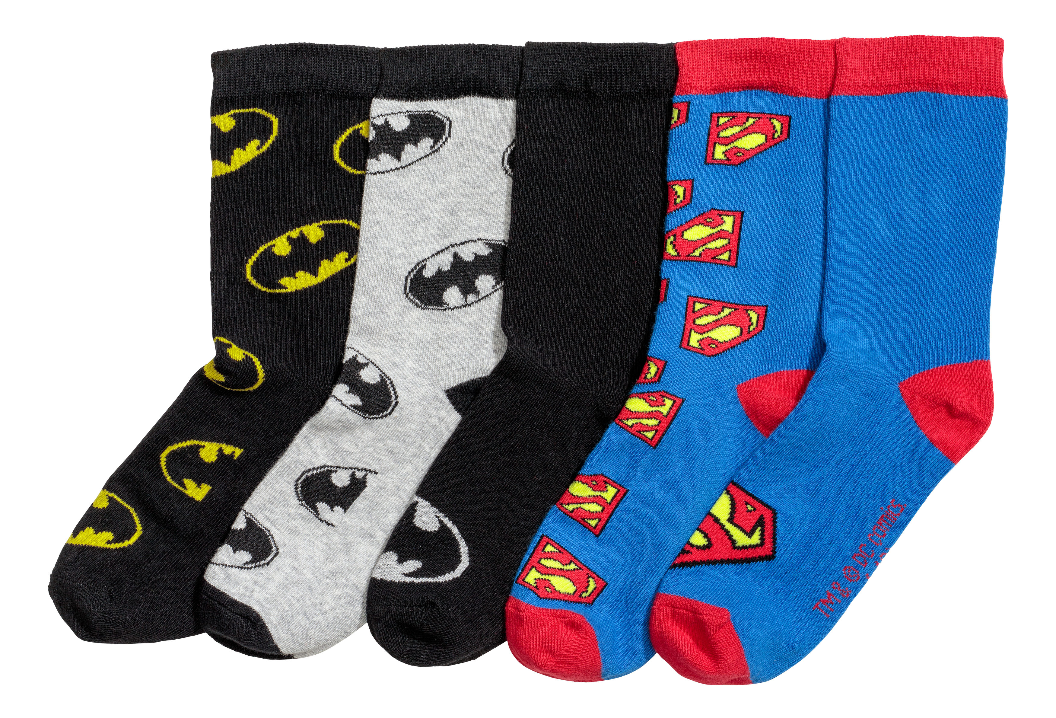 DC Comics Socken 5er-Pack – Batman & Superman No-Show Socken Für Kinder (Jungen & Mädchen)