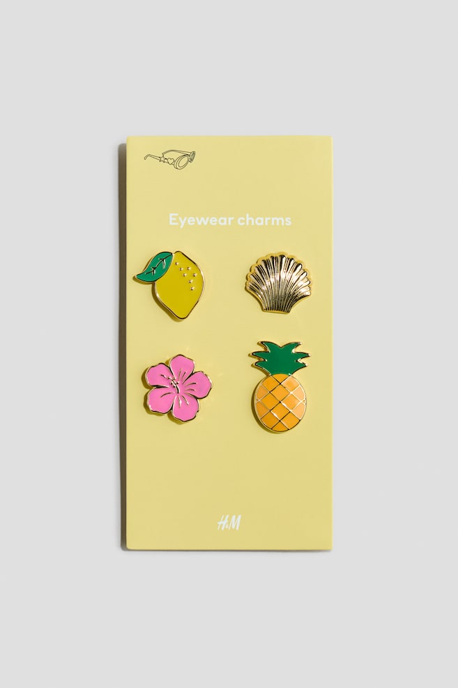 4-pack eyewear charms - Gold-coloured/Fruits/Silver-coloured/Pink - 1