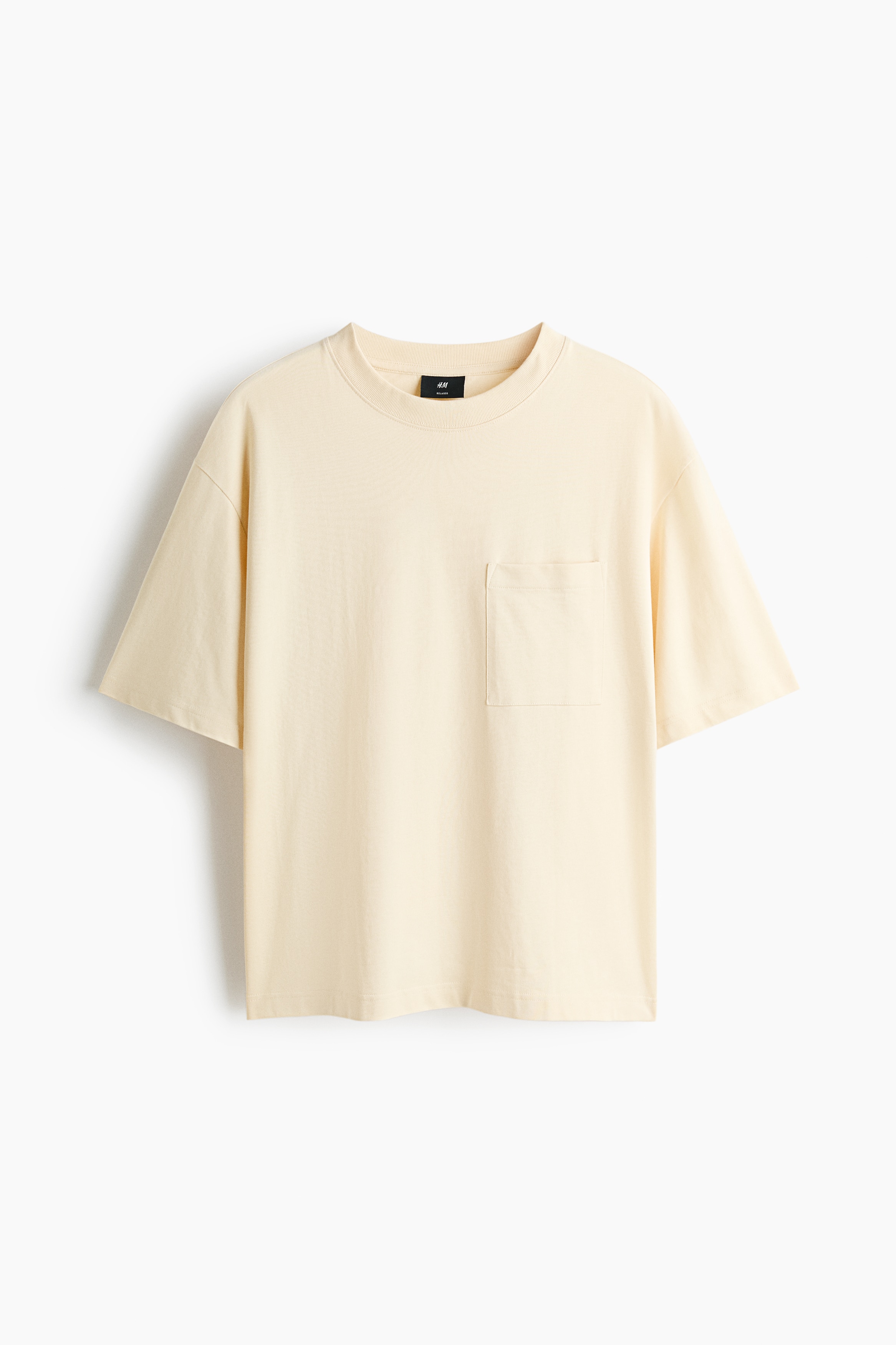 Relaxed Fit Cotton T-shirt - Cream/Dark beige