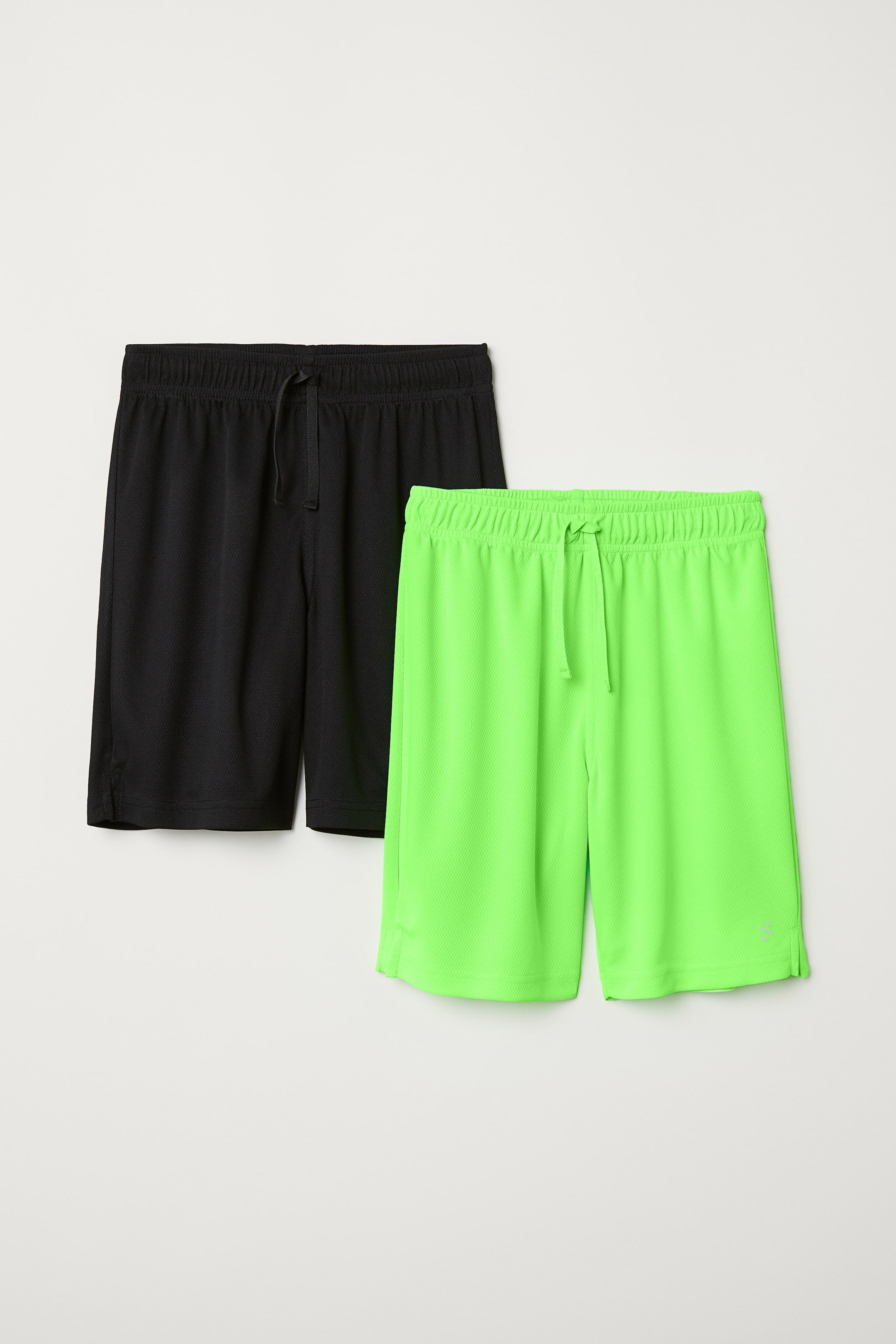 Ver imagen más grande: 2 pantalones cortos de deporte - Verde neón/Negro - NIÑOS | H&M ES 1