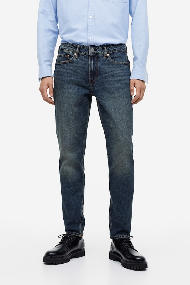 Regular Tapered Jeans - Blu denim scuro/Blu denim chiaro/Nero/No fade black/Blu denim/dc - 4