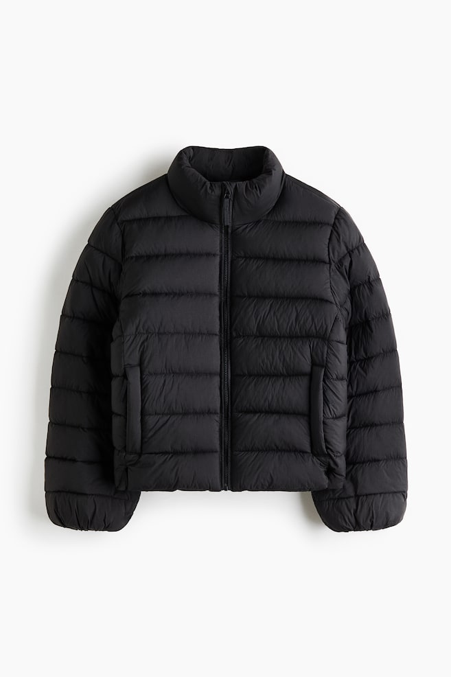 Water-Repellent Sports Puffer Jacket - Black/Purple taupe - 1