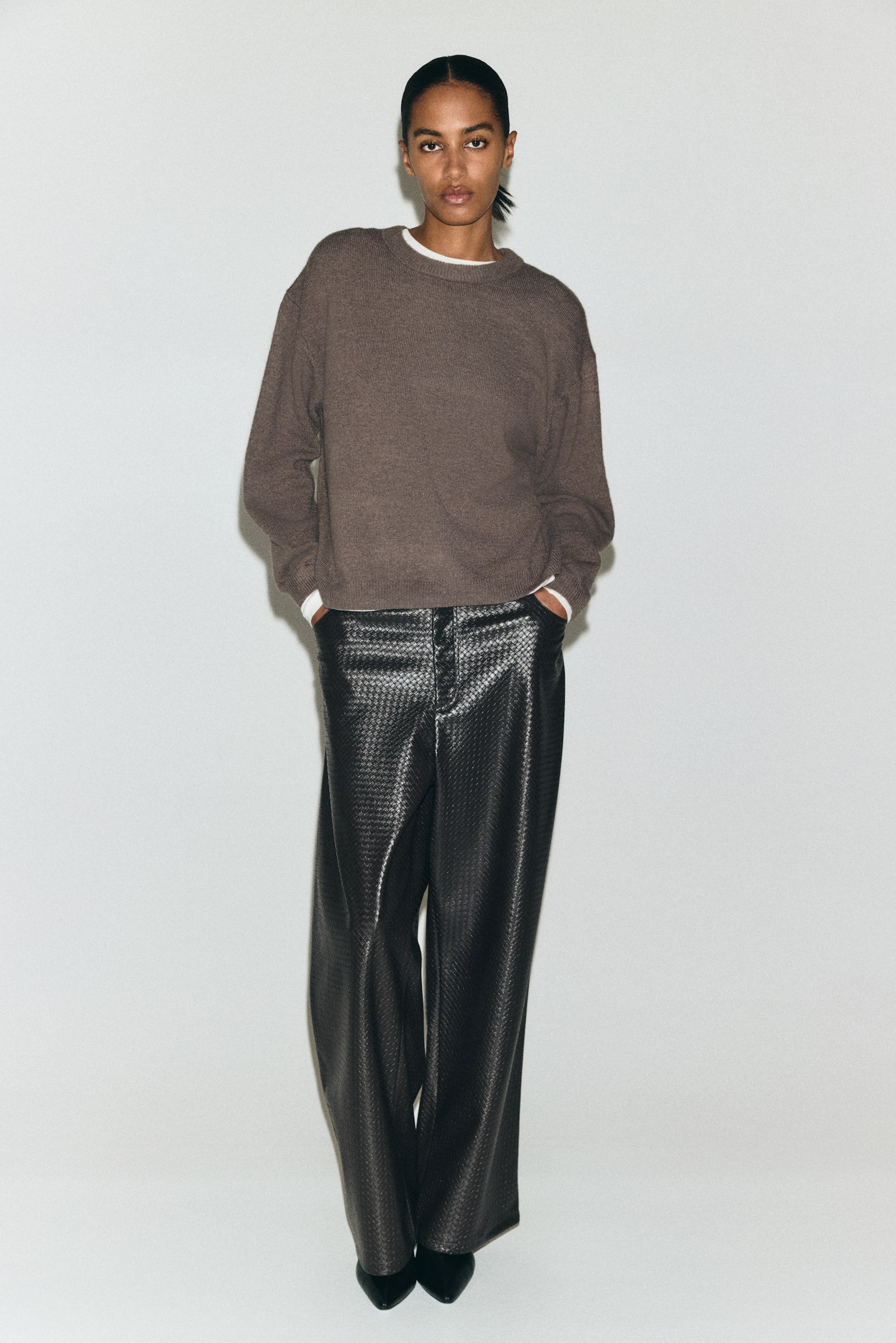 Knitted jumper - Dark mole/Light beige marl/Cream/Light mole marl/Light pink/Sage green/Red/Black/Light pink/Light yellow/Cream/Striped/Black/Striped/Green/Dark green/Brown/Cream - 4