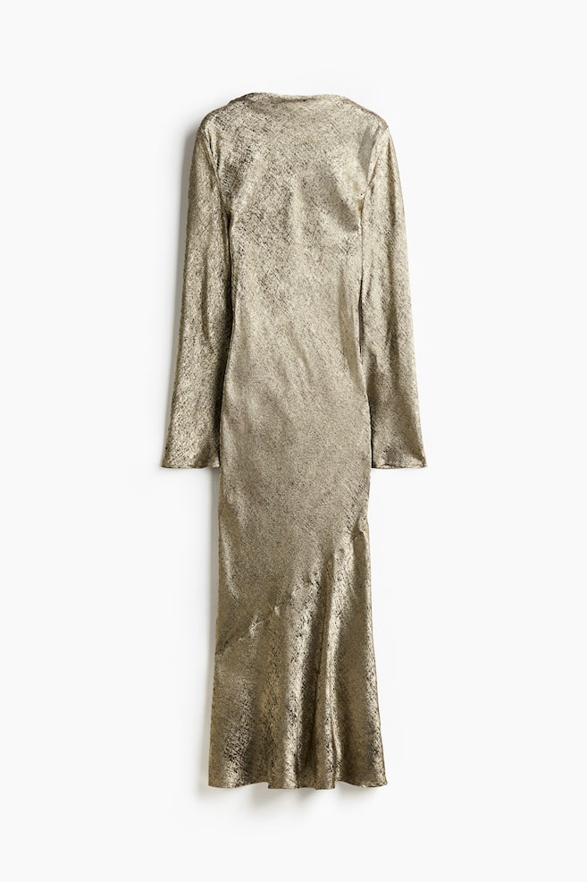 Open-back satin dress - Gold-coloured/Black/Gold-coloured - 1