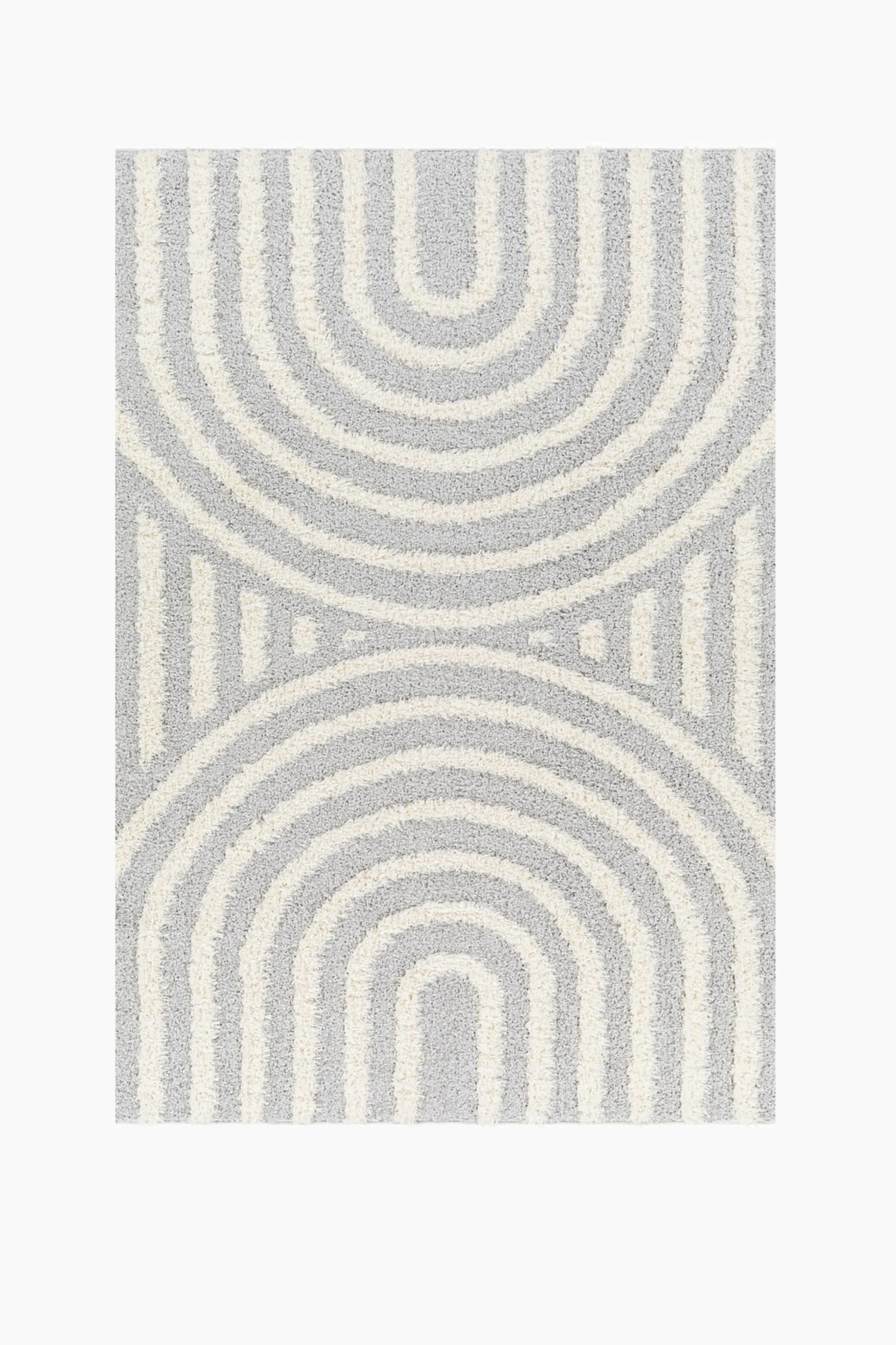 Marava Modern Shaggy Area Rug - Grey, White