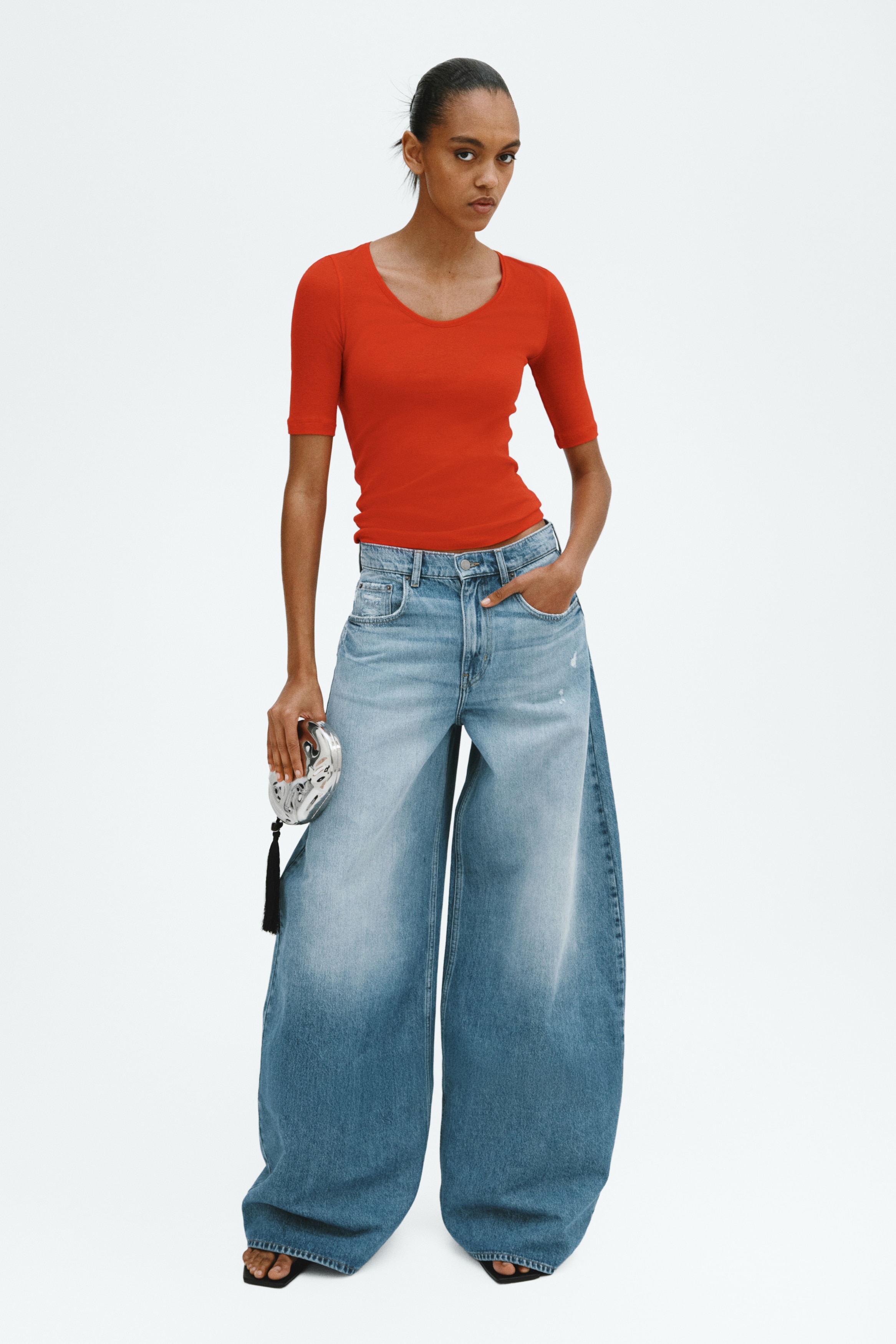 Scoop-Neck Pima Cotton TopModel