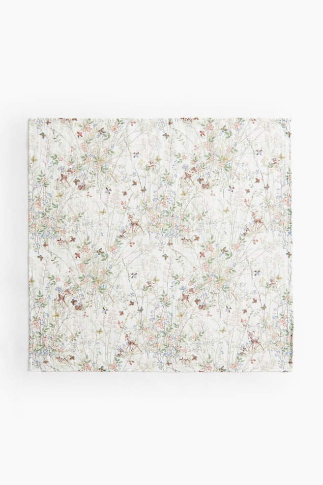 Muslin baby blanket - White/Bambi/Light blue/Bambi - 4