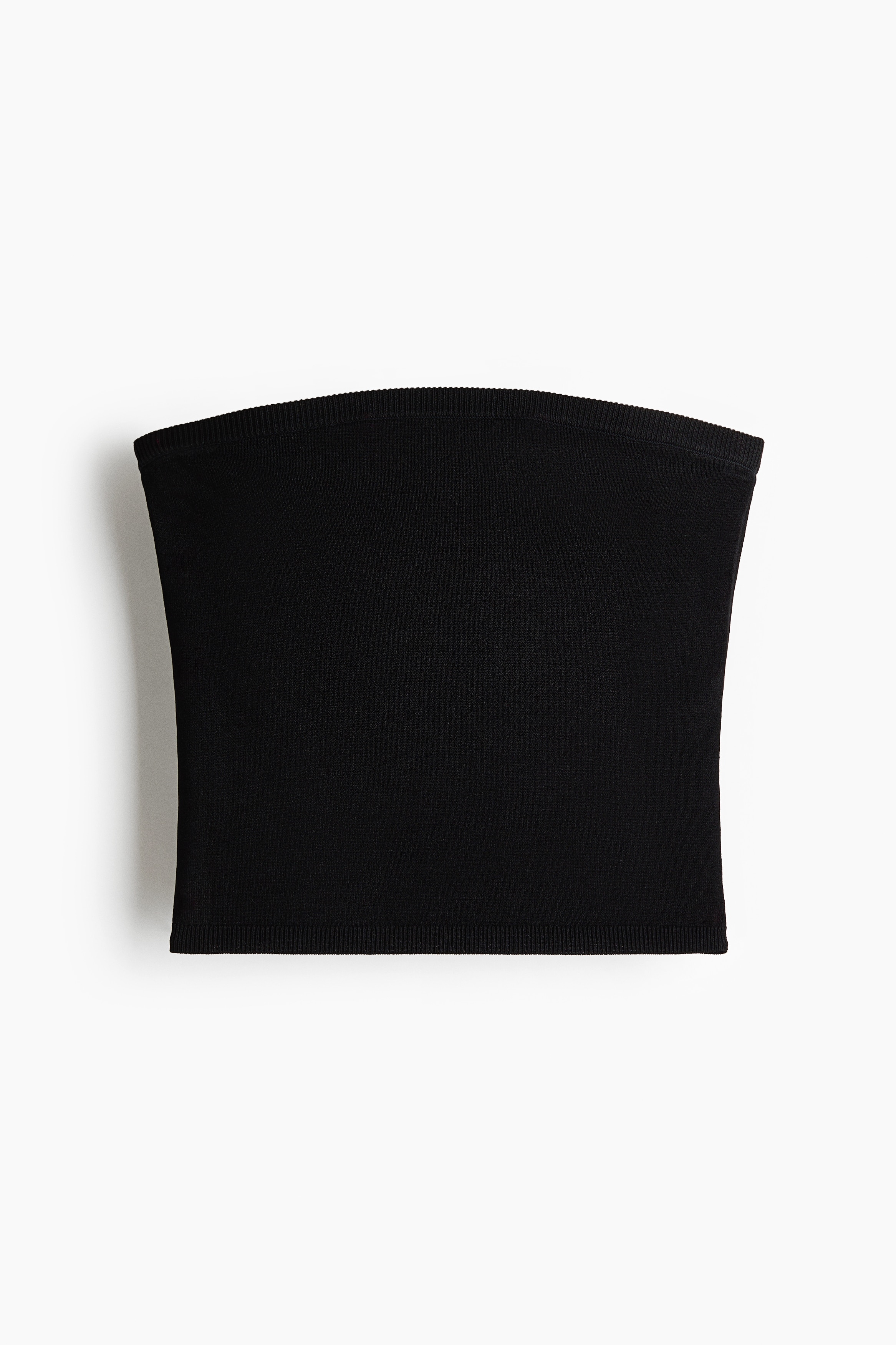 Finstrikket tubetop - Sort