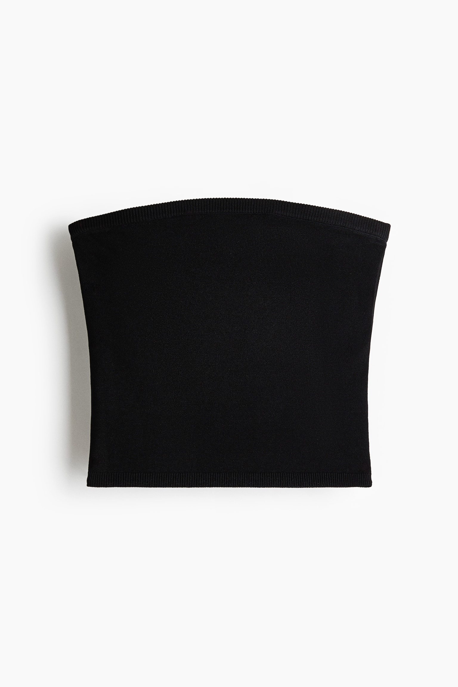 Fine Knit Bandeau Top - Black - 1