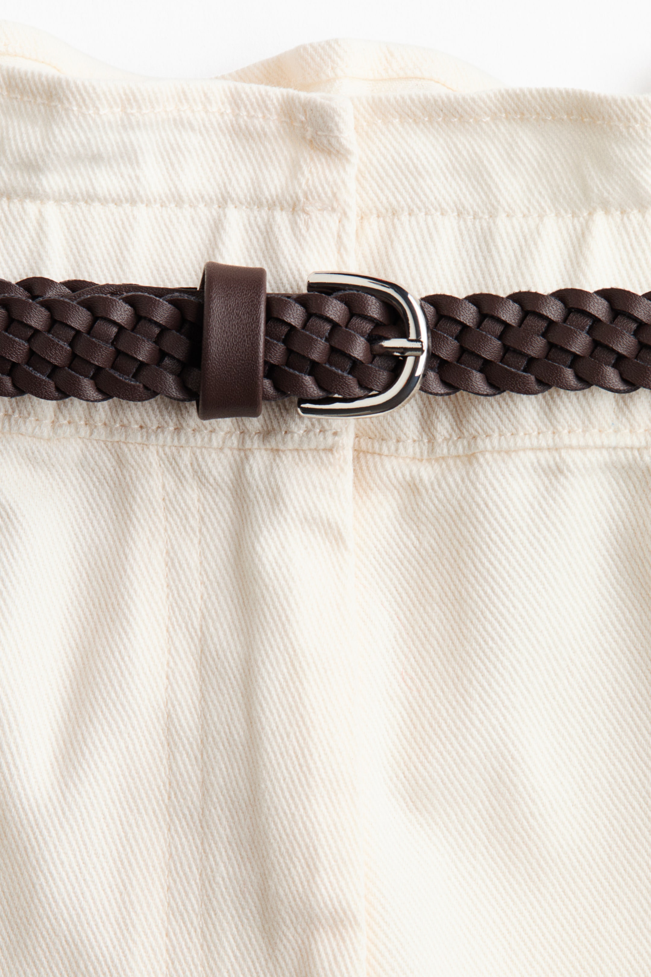 Belted Barrel-Leg Pants