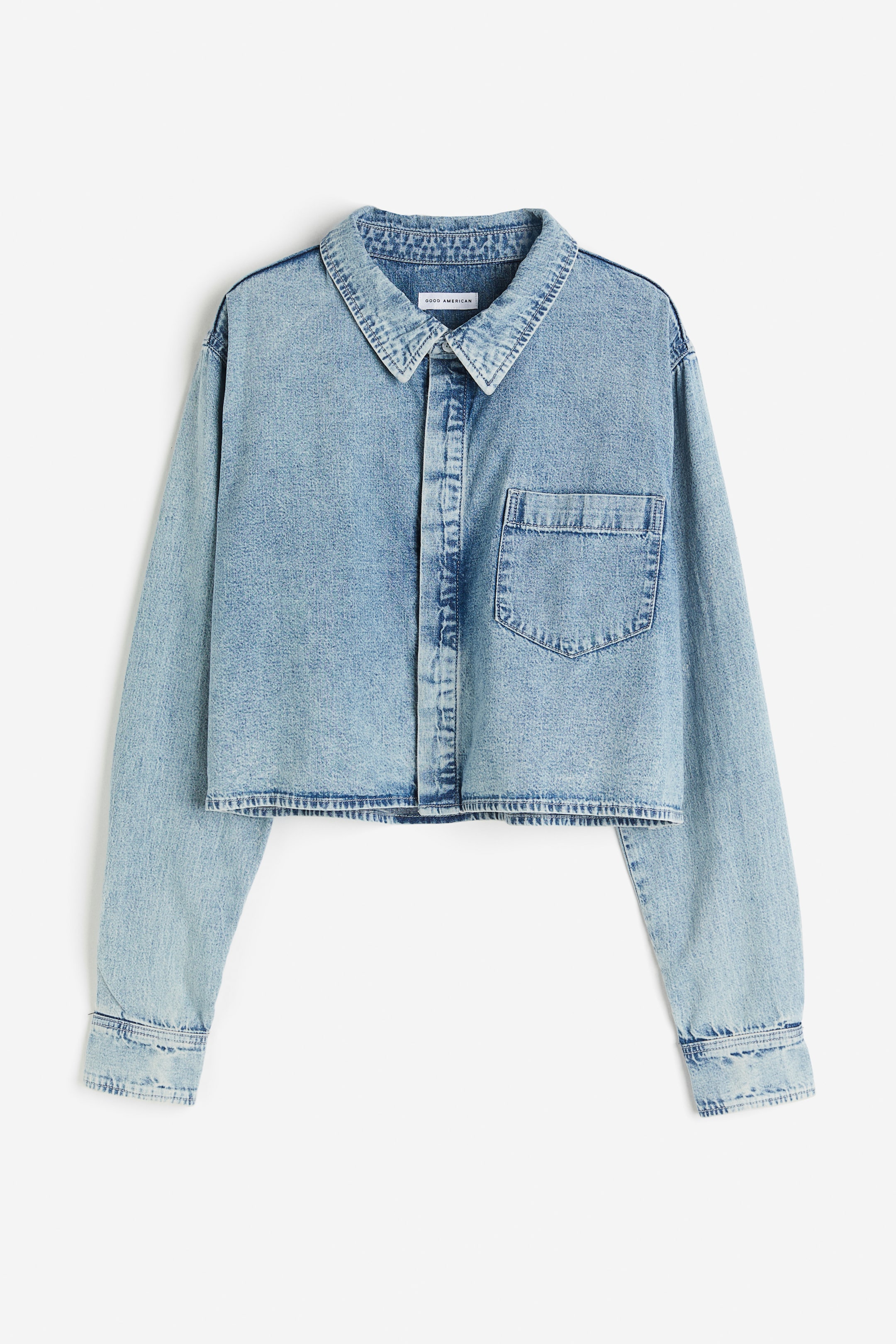 Näytä suurempi kuva: Crop Shirt - Indigo - Good American - NAISET | H&M FI 1