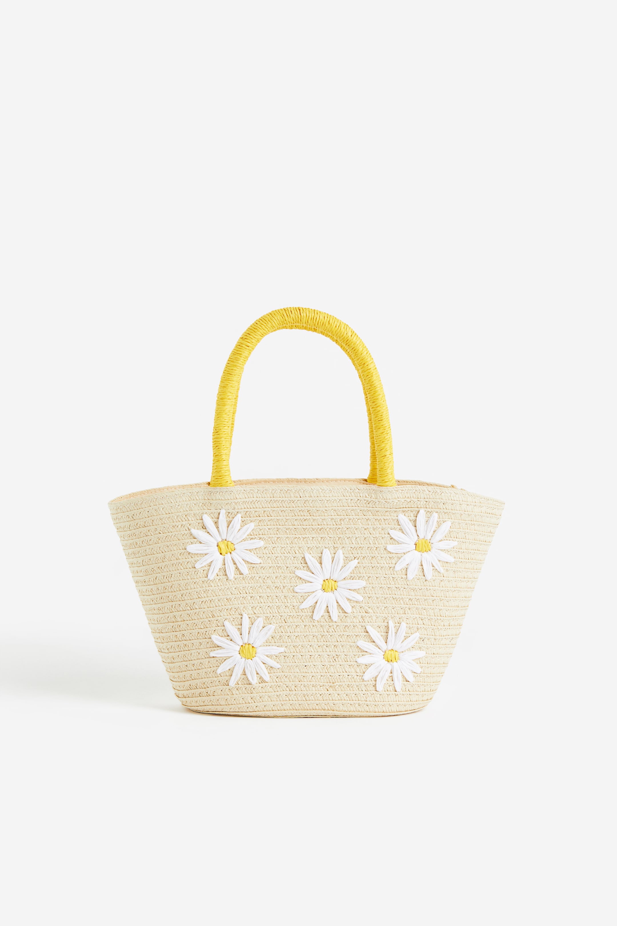 View larger image: Straw Shopper - Light beige/flowers - Kids | H&M US 1