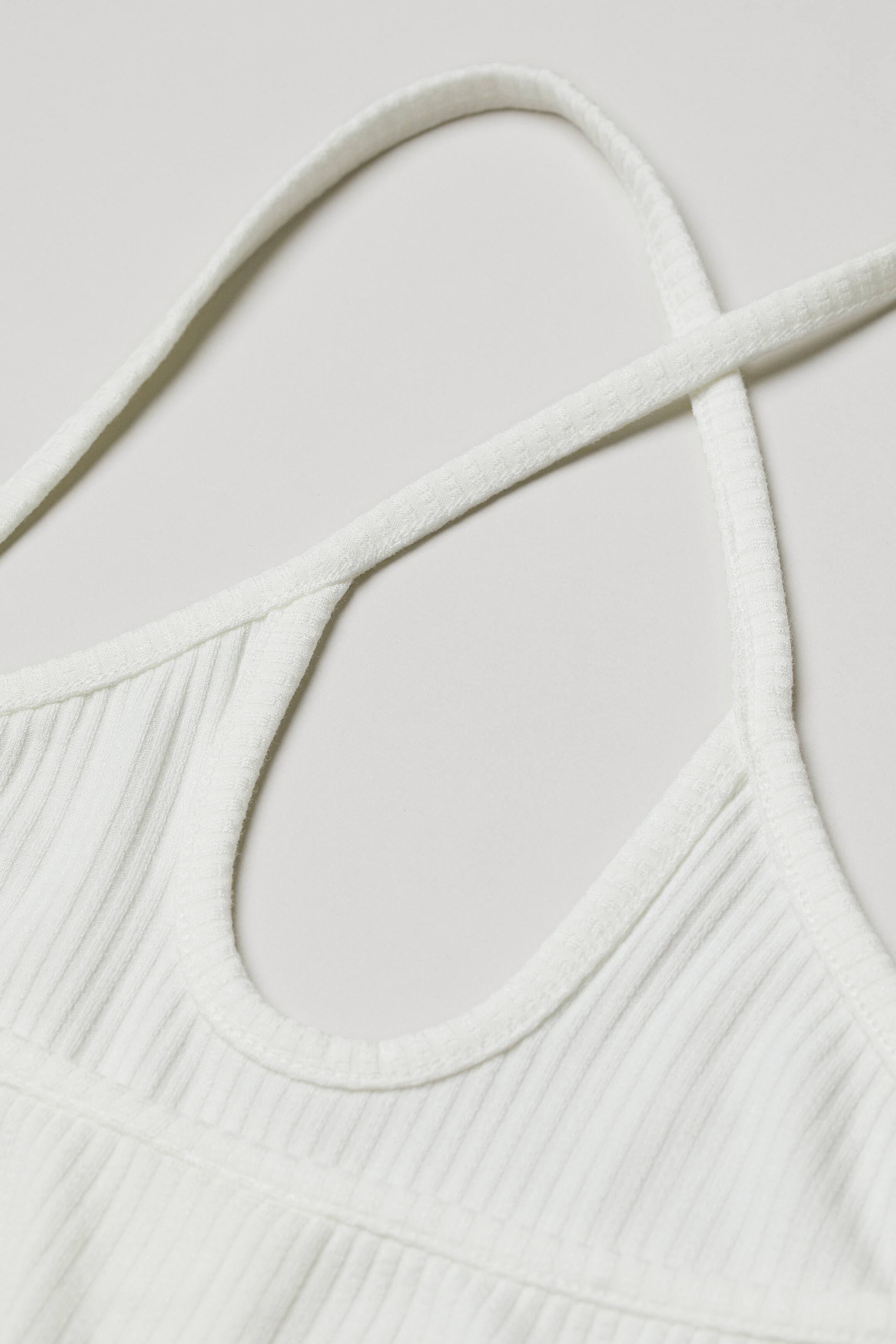 View larger image: Ribbed cold shoulder top - White - Ladies | H&M IN 2