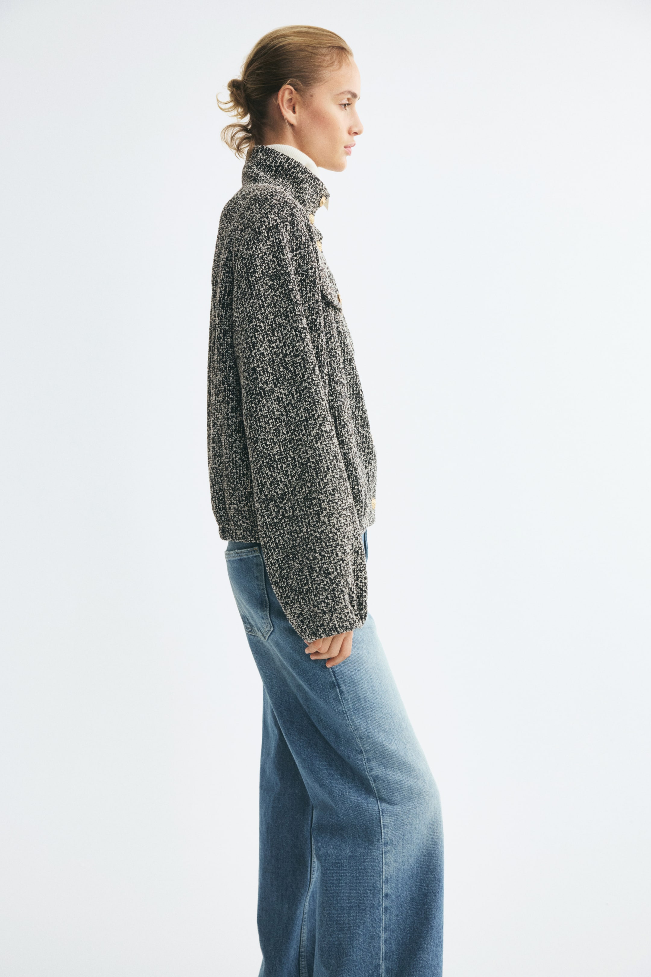 Oversized Bouclé-Knit Jacket