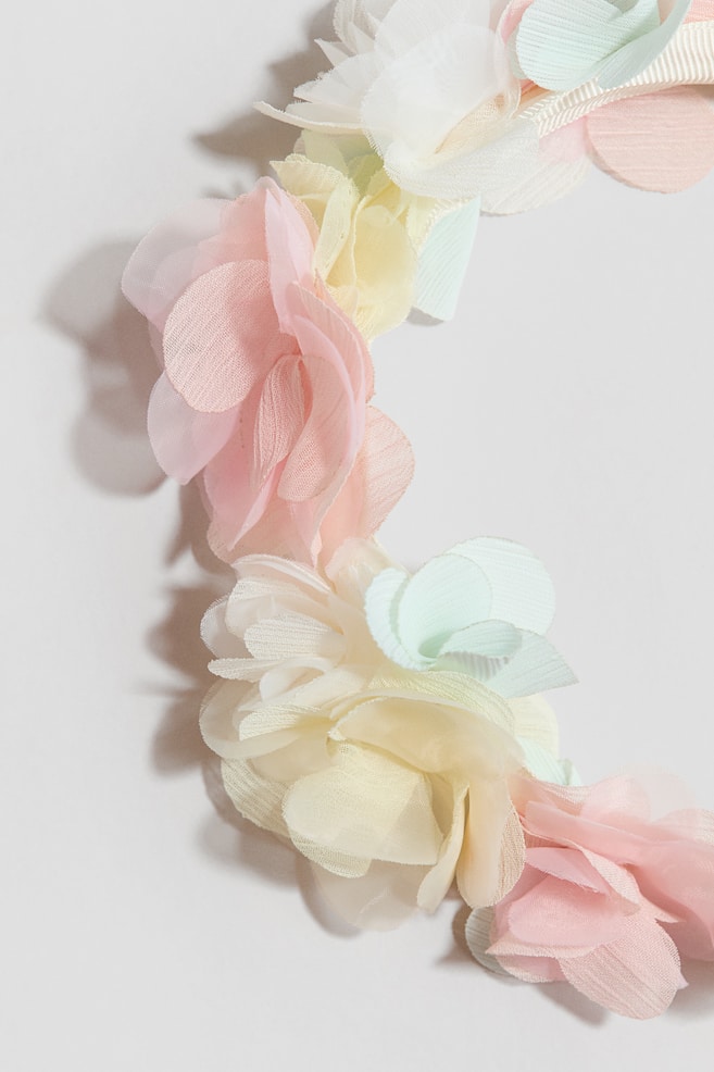 Diadeem met bloemapplicaties - Lichtroze/bloemen - 2